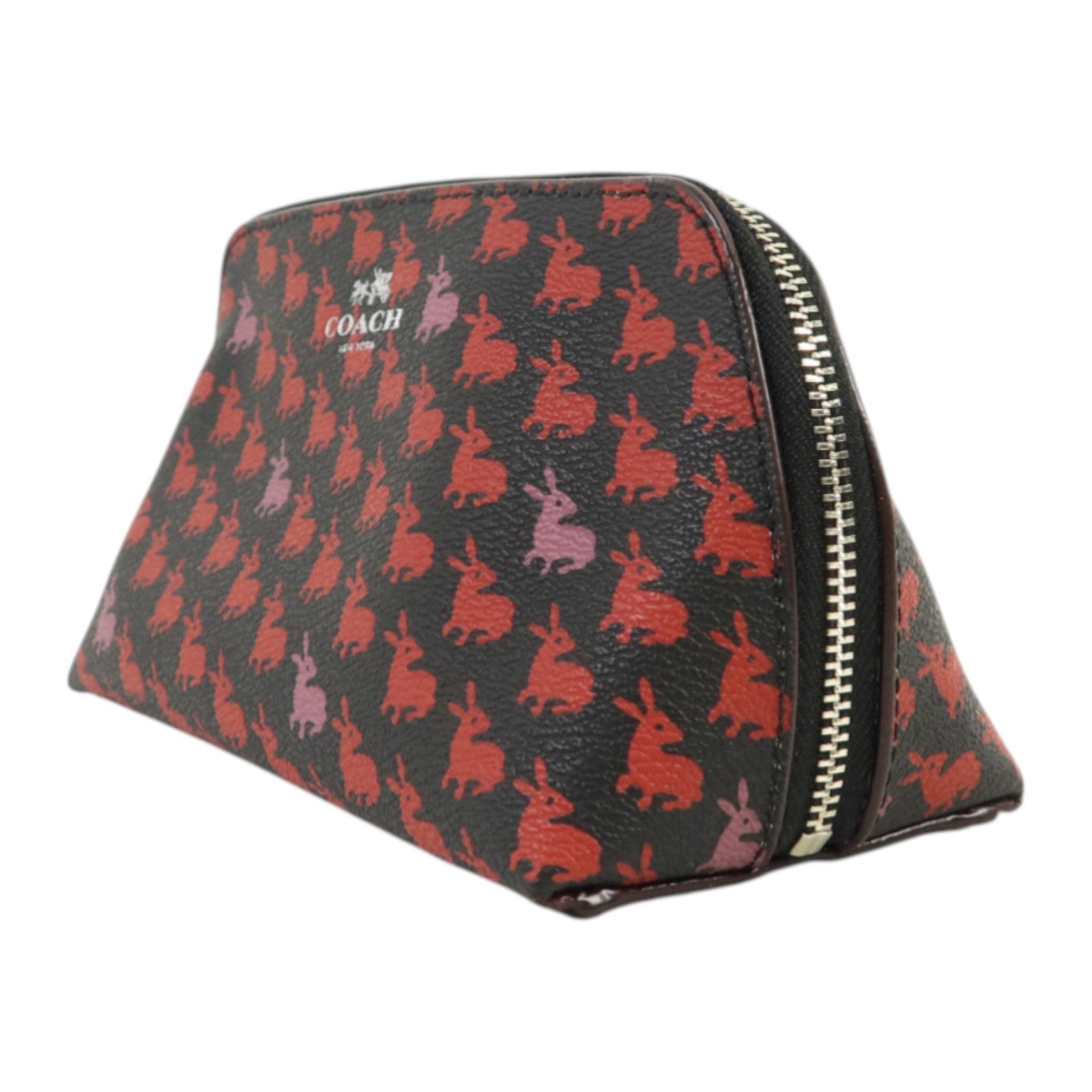 COACH 塗層帆布Bummy Print Case銀扣手拿包