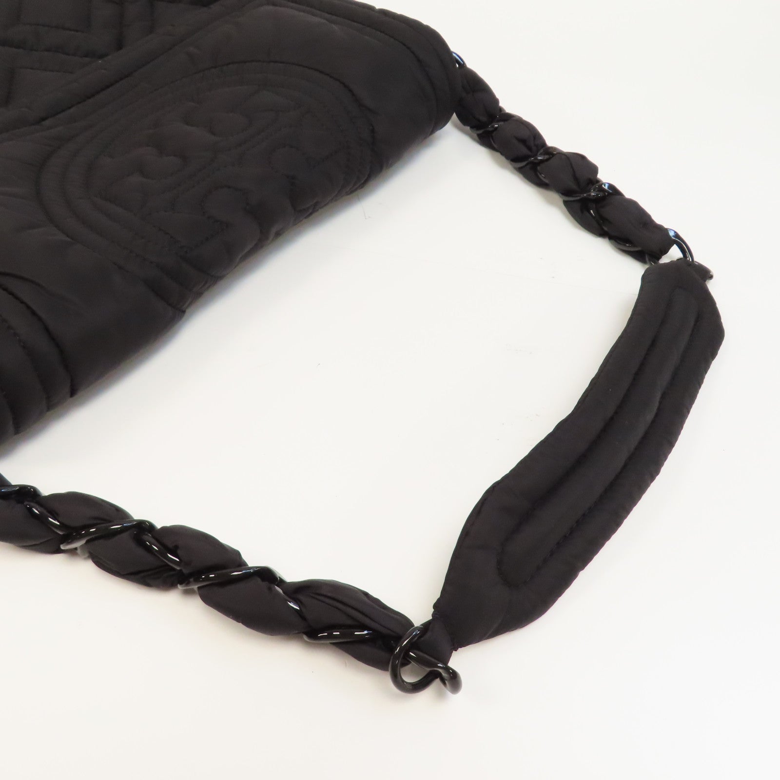 Tory Burch 尼龍Chain Shoulder Bag鏈帶肩背袋黑色