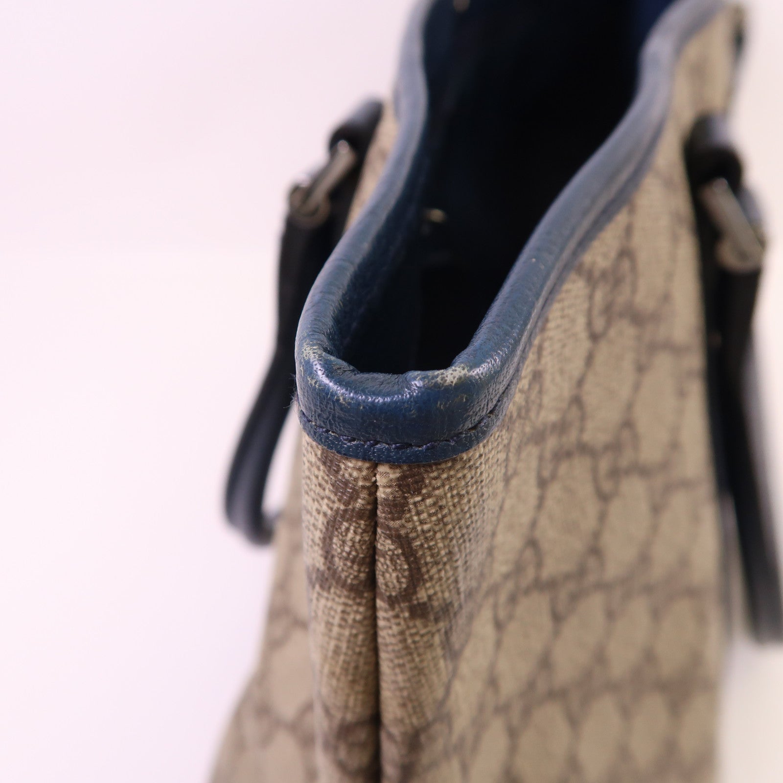 GUCCI 塗層帆布Tote Bag銀扣肩背袋