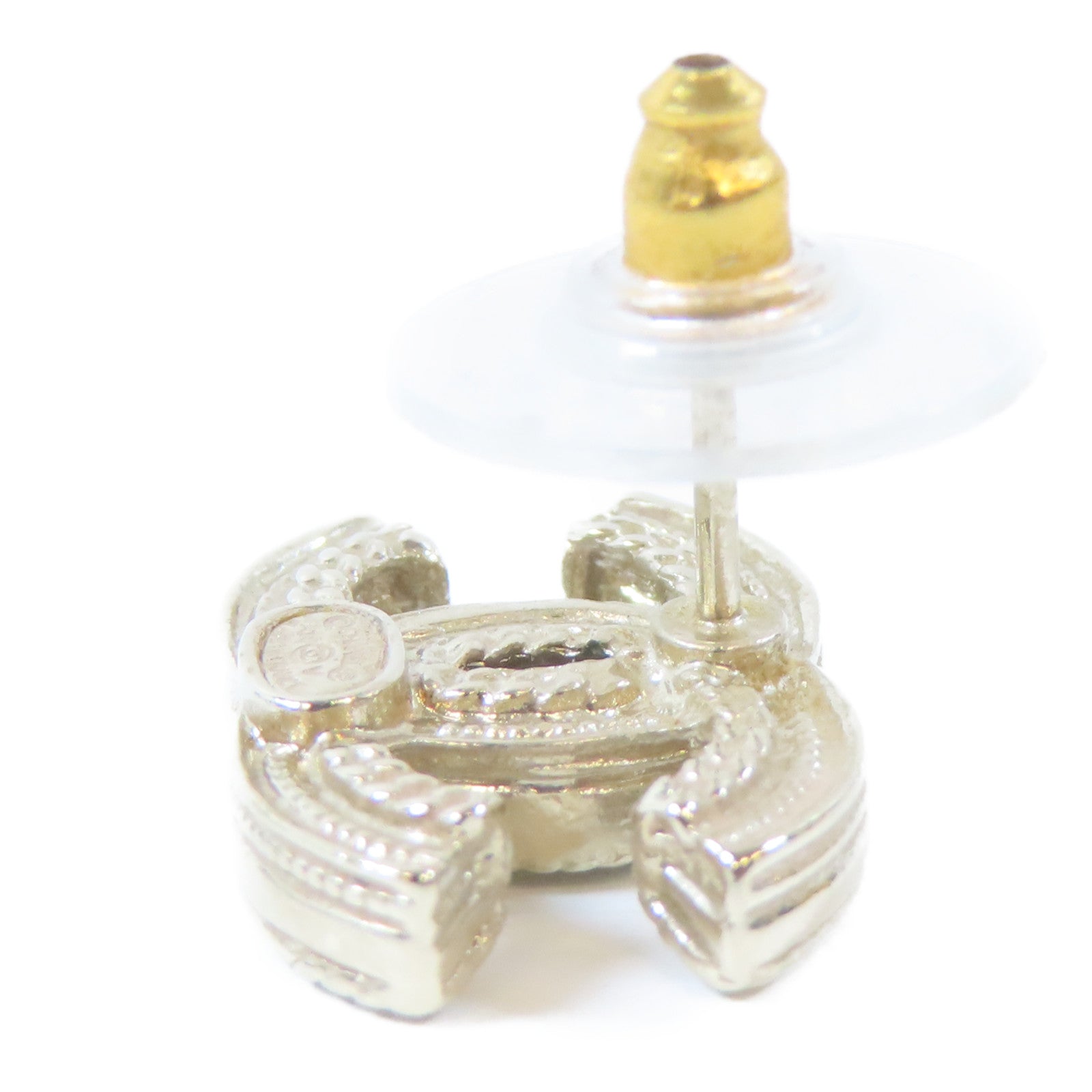 CHANEL 金屬Pierced Earrings耳環金色/白色