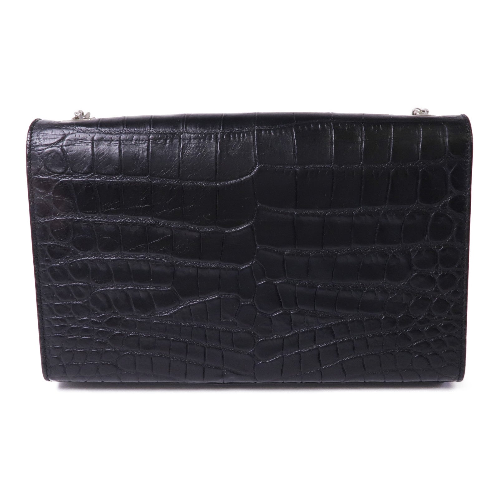 SAINT LAURENT 牛皮皮革Shoulder Bag銀扣鏈帶肩背袋