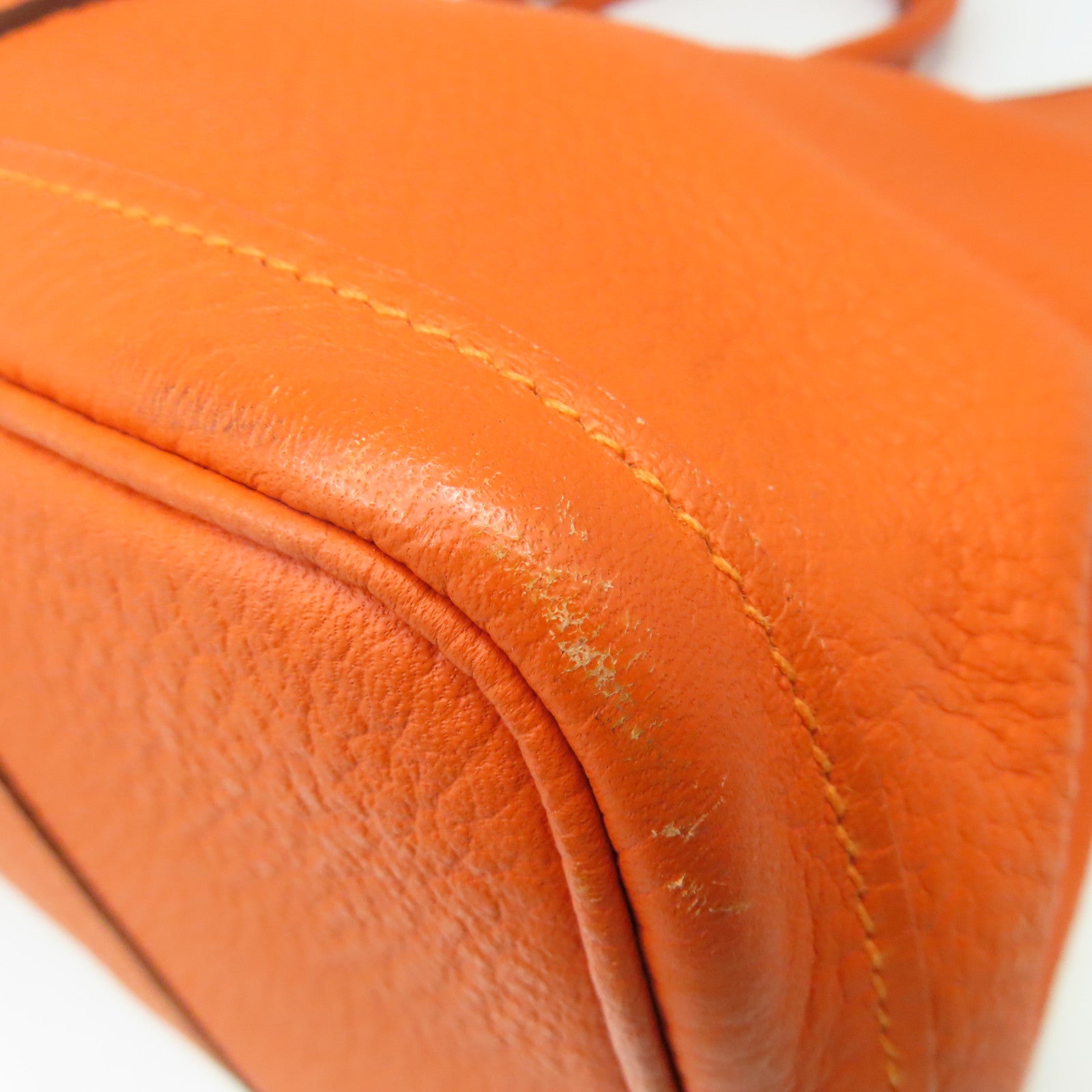 HERMES 【激減優惠】Negonda皮革Garden Party PM Tote Bag銀扣手挽袋Orange橙色