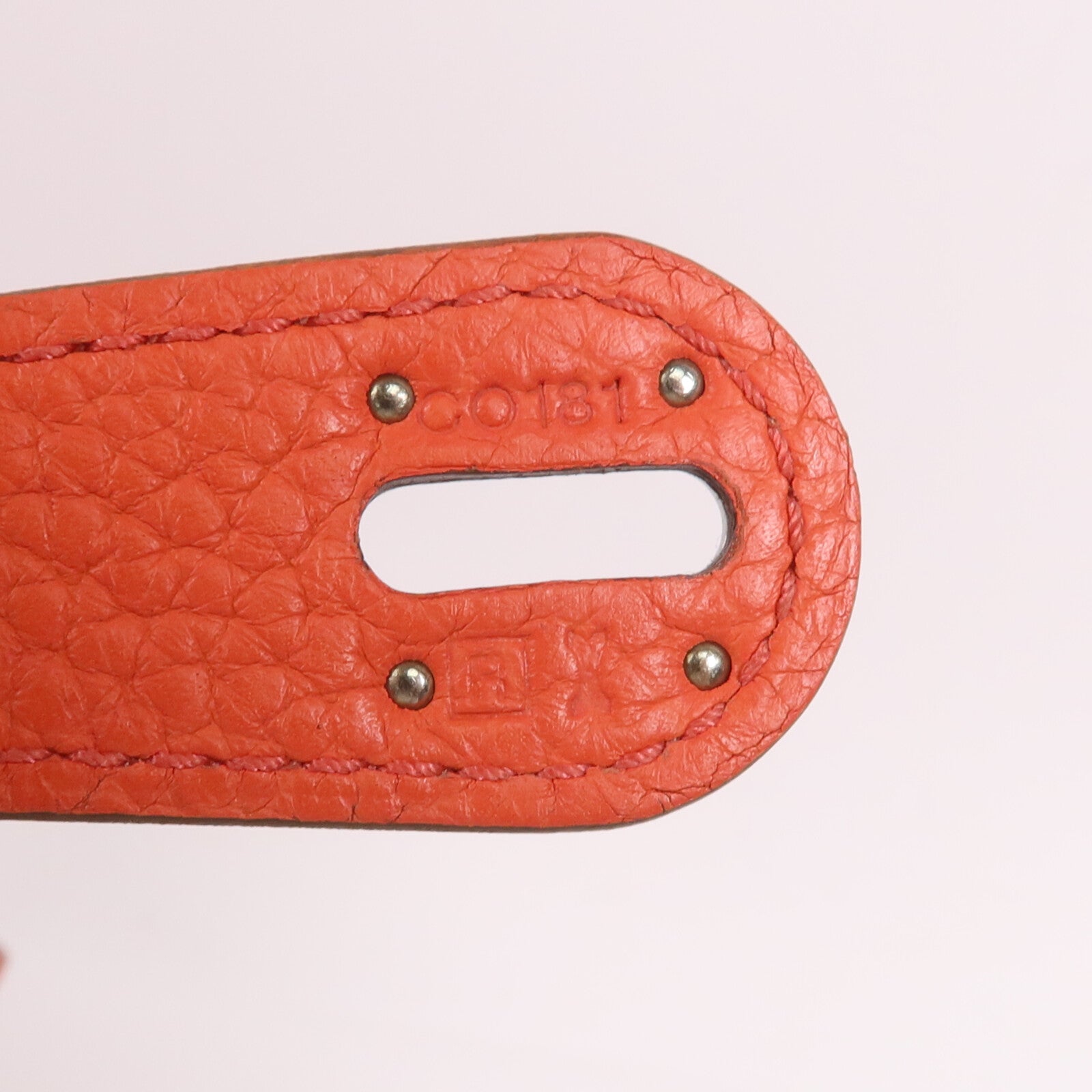 HERMES Clemence皮革Lindy 30銀扣手挽肩背兩用袋Orange