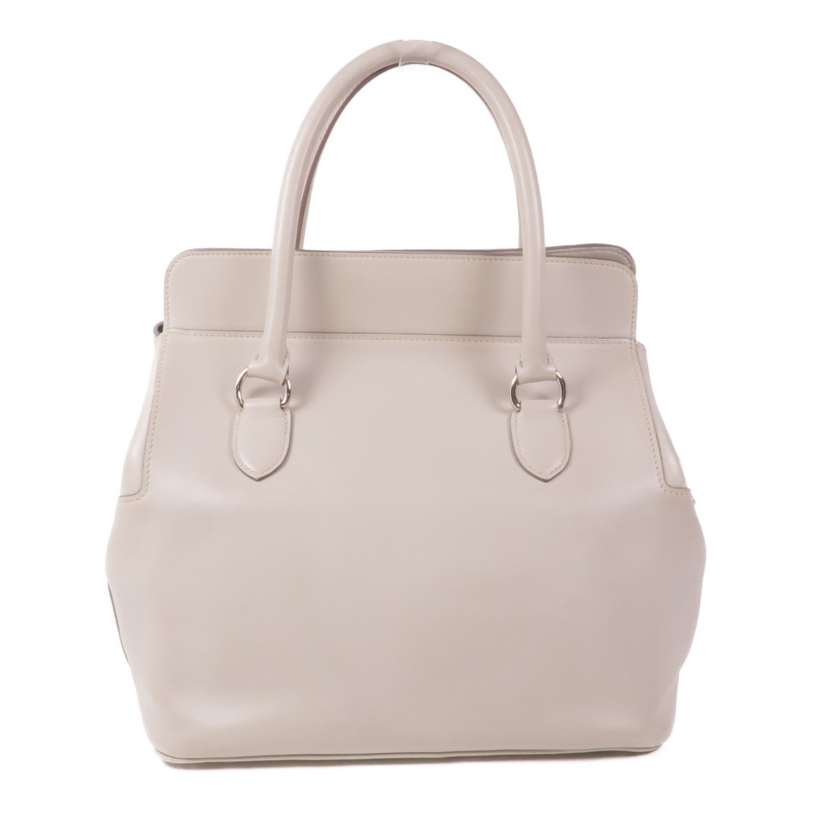 HERMES Swift皮革Tool Box 26銀扣手挽肩背兩用袋Pearl Grey