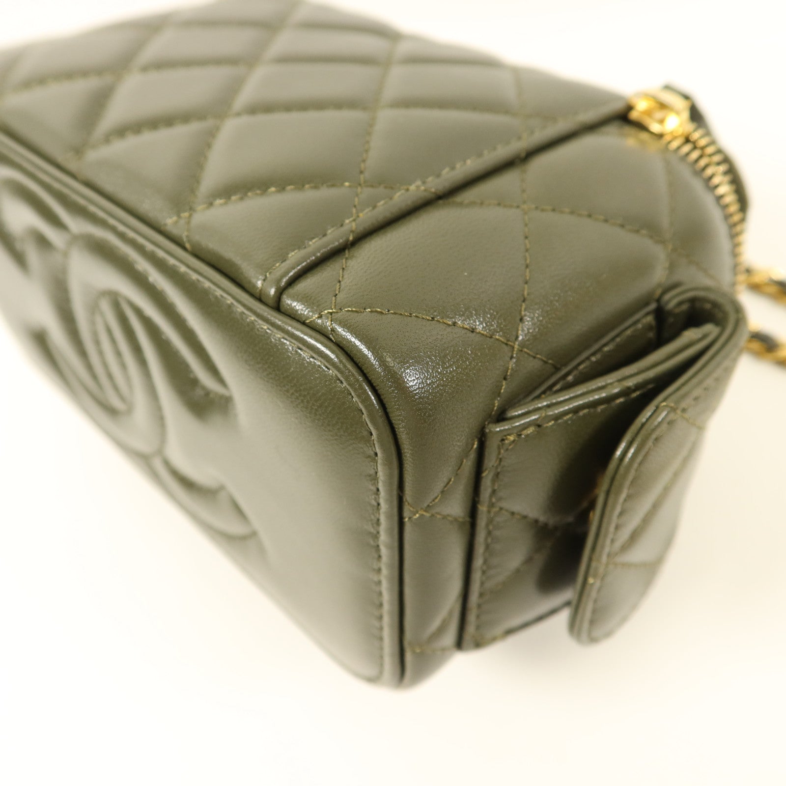 CHANEL 羊皮皮革Vanity Case金扣手挽肩背兩用袋