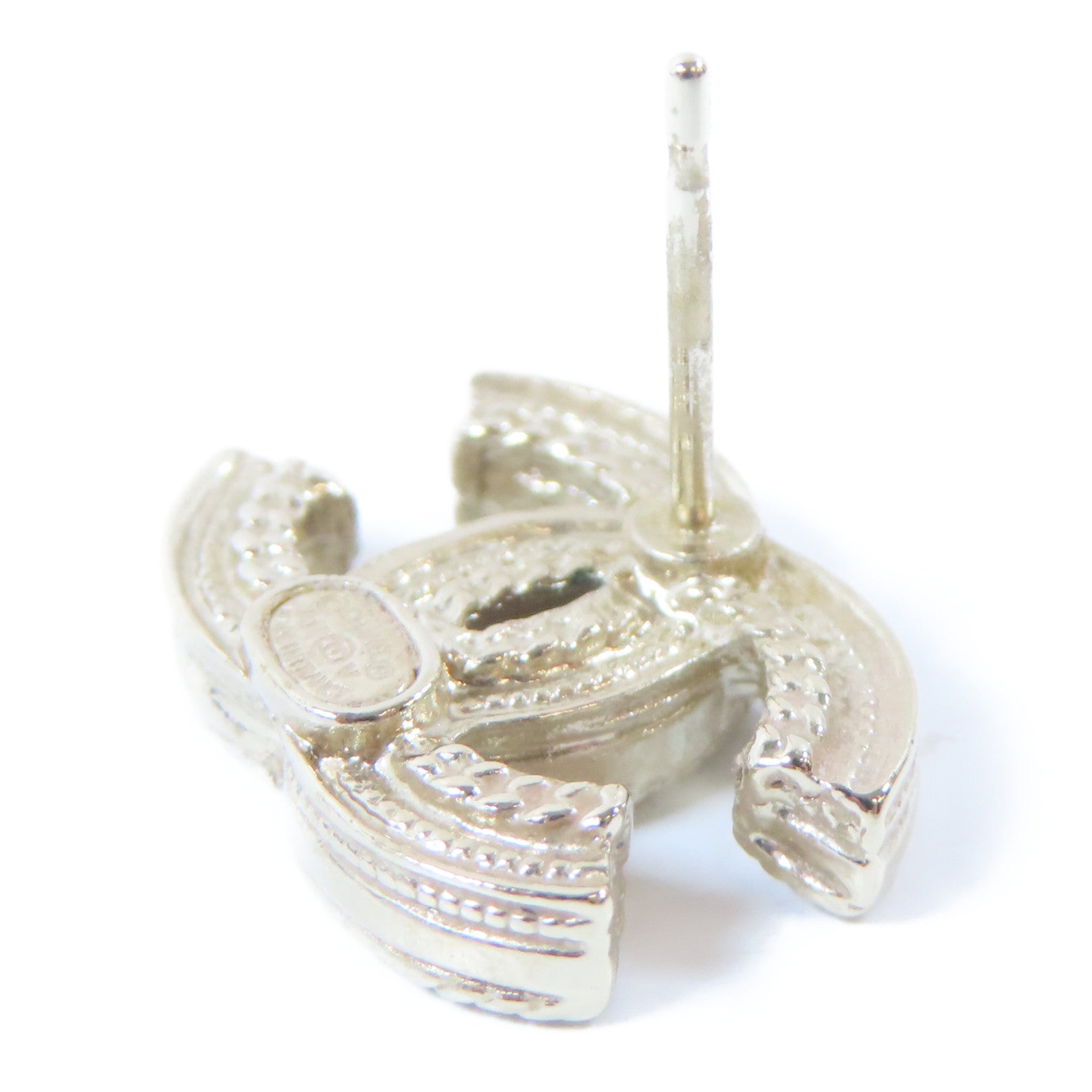 CHANEL 金屬Pierced Earrings耳環金色/白色