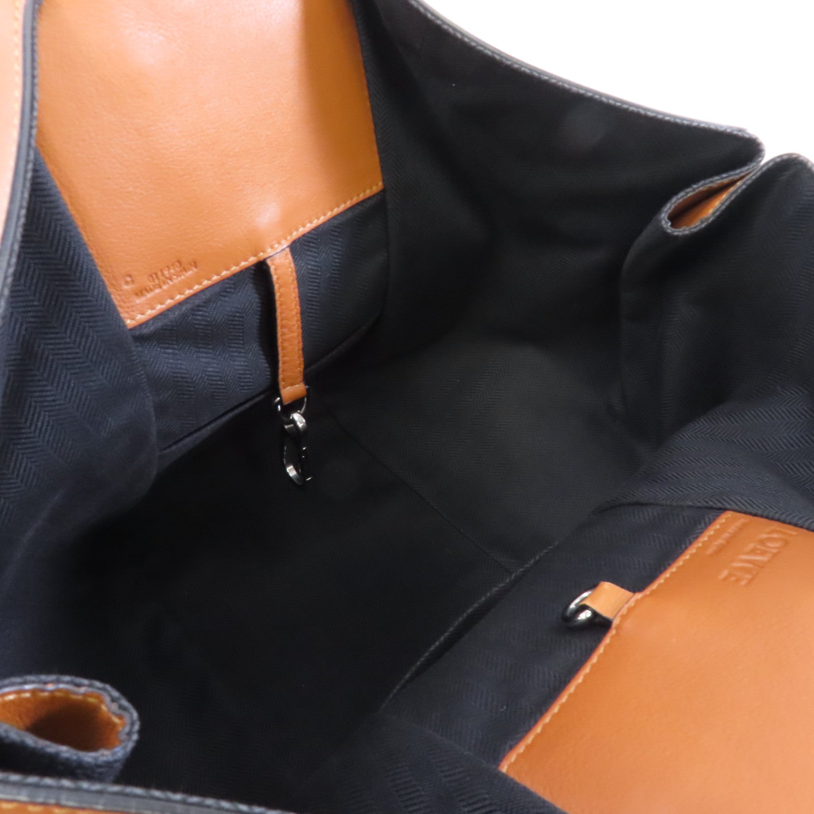 LOEWE 牛皮皮革Hammock銀扣手挽肩背兩用袋棕色