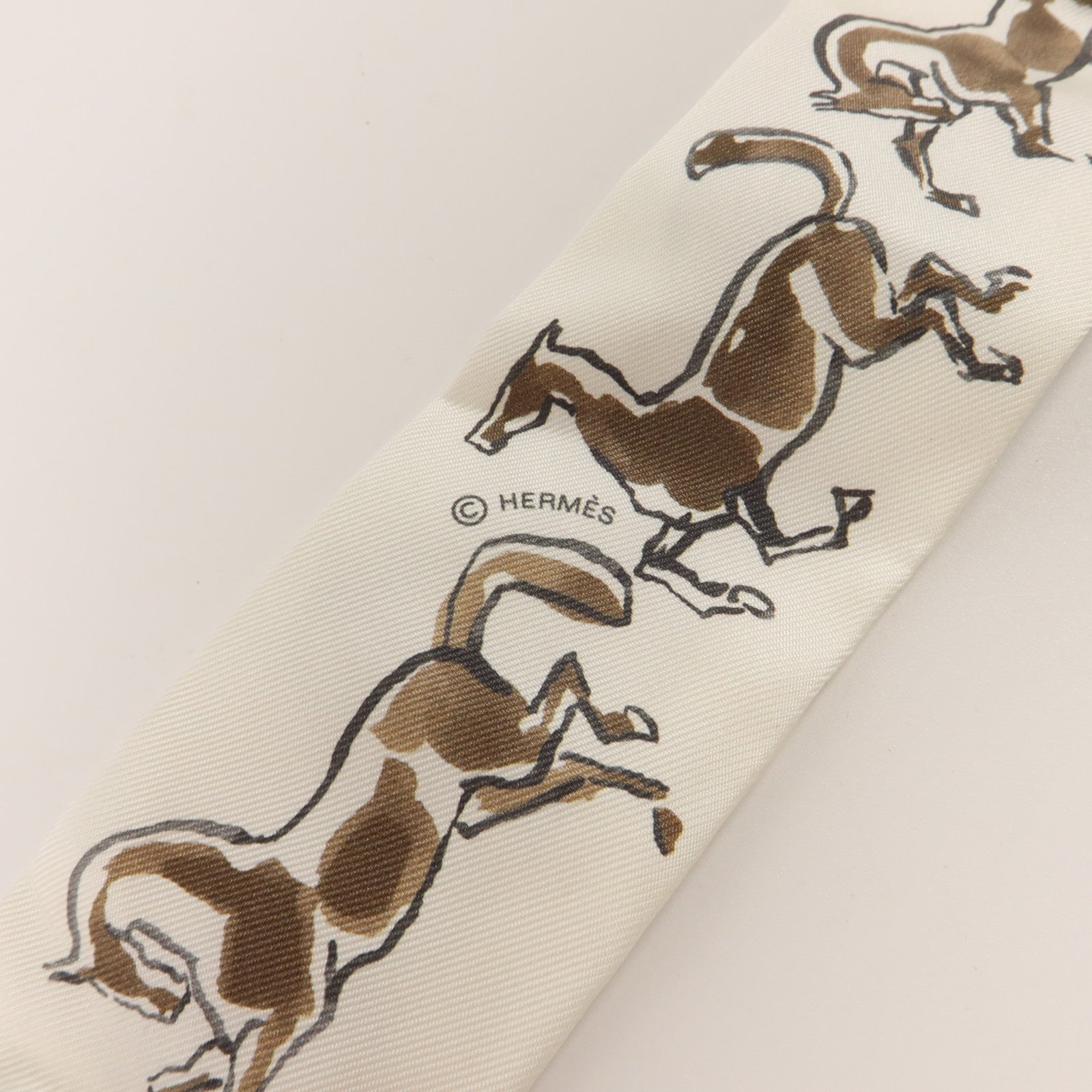 HERMES 絲質Twilly絲巾
