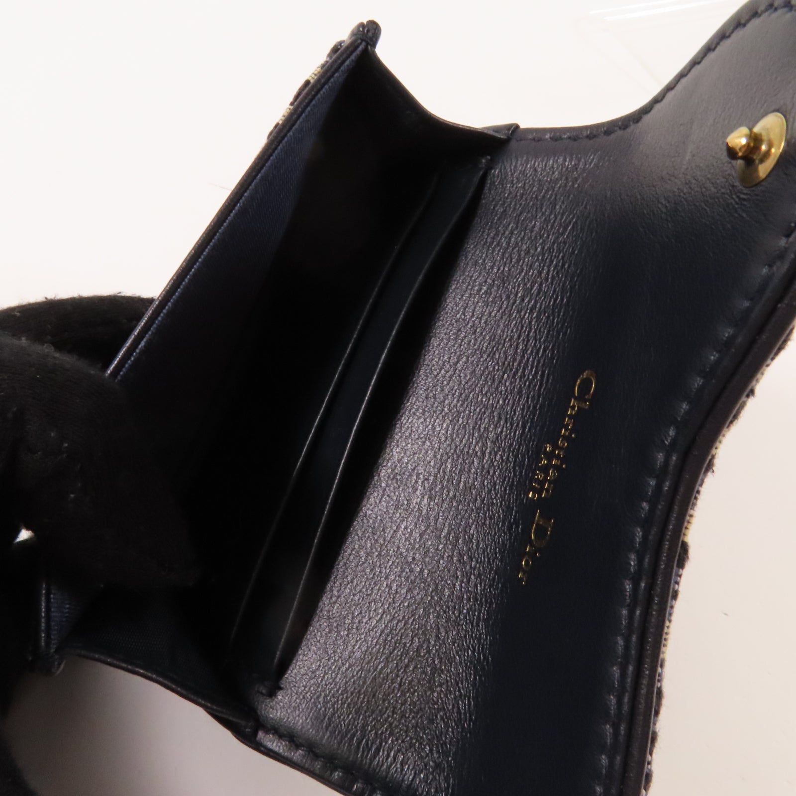 Dior 帆布Card Case金扣卡片套藍色