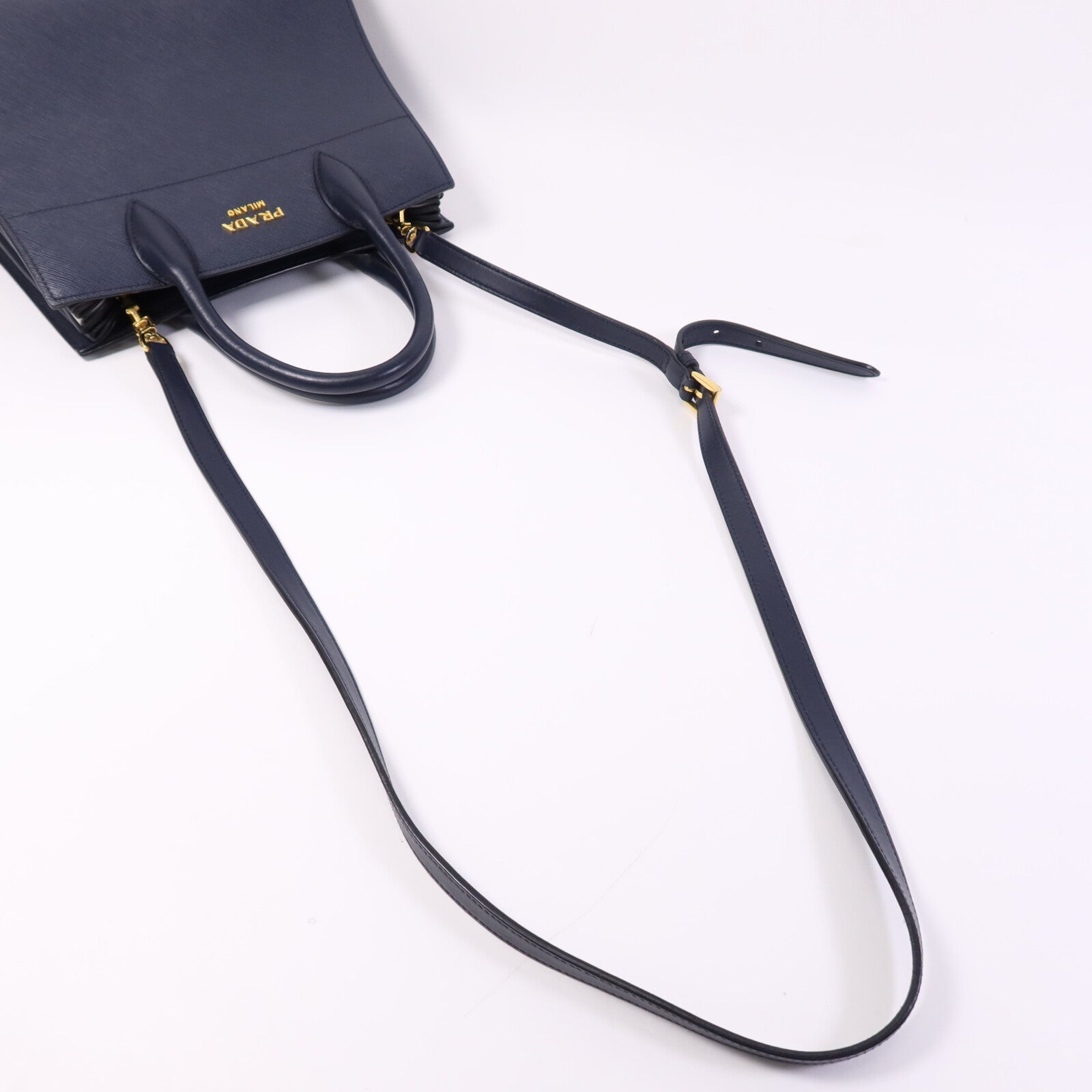 PRADA 牛皮皮革2 Way Shoulder Bag金扣手挽肩背兩用袋