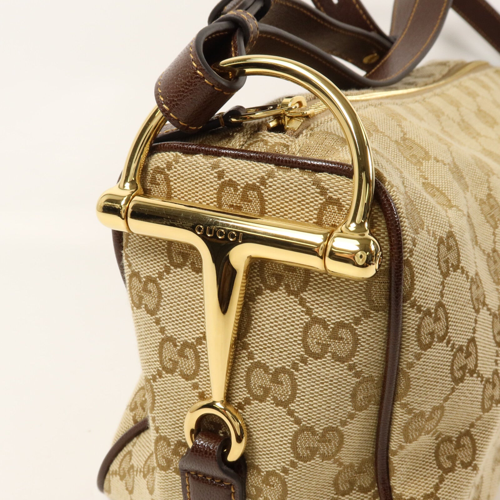GUCCI 帆布Half Horsebit Medium肩背袋