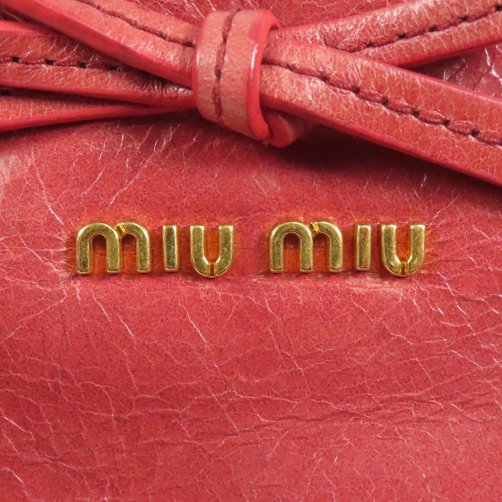 Miu Miu 牛皮皮革2 Way Shoulder金扣手挽肩背兩用袋