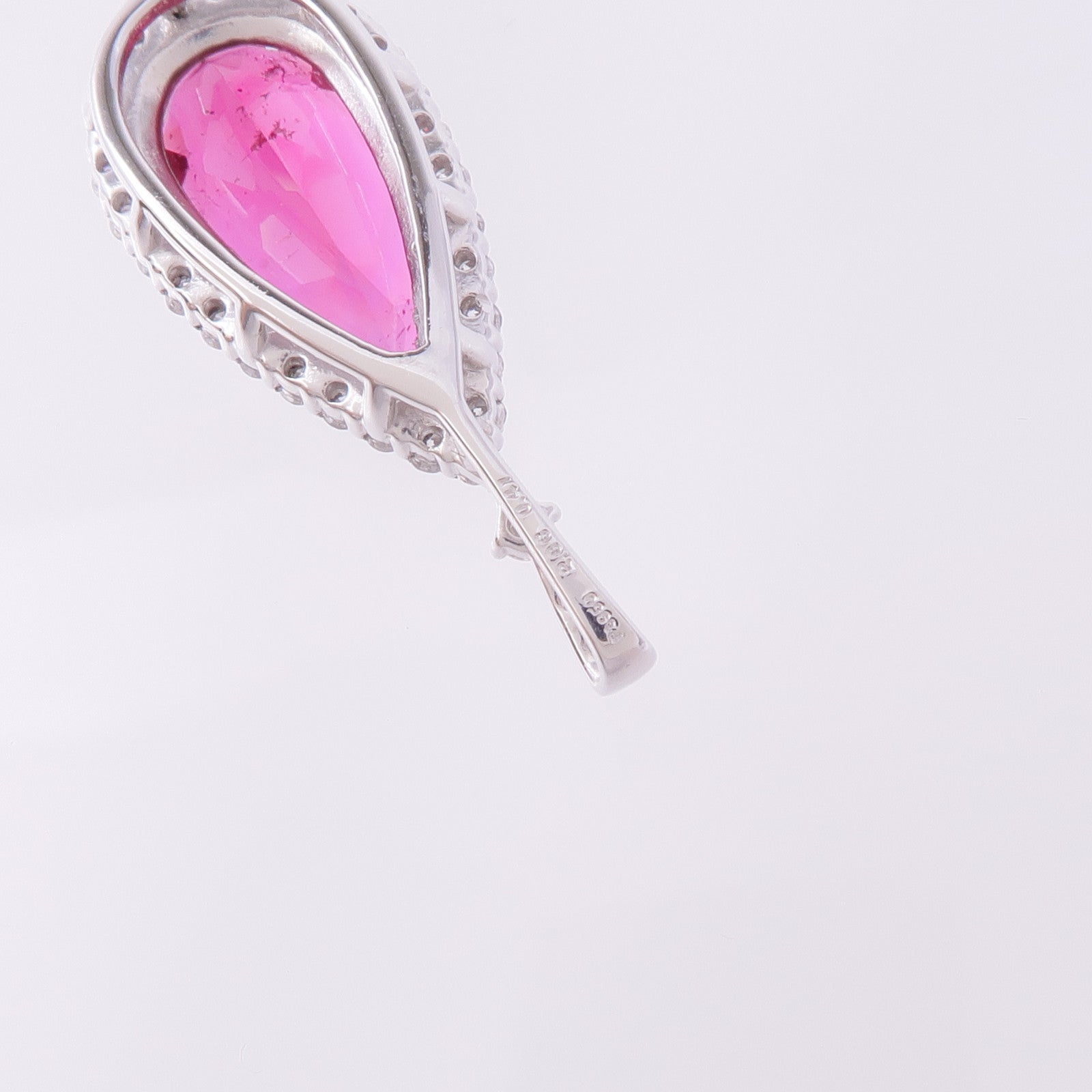 JEWELRY PT950鉑金Rubellite Diamond Pendant Top吊墜