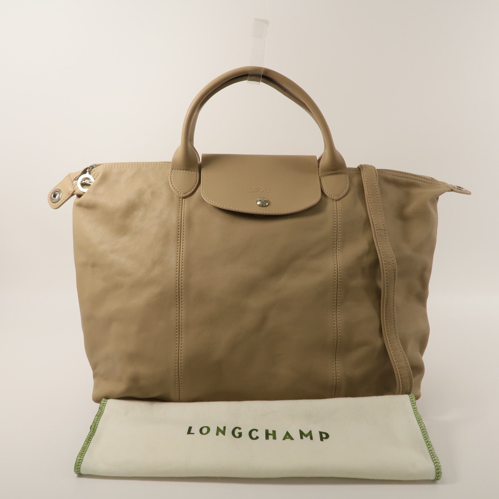 Longchamp 羊皮皮革2 Way Shoulder手挽肩背兩用袋