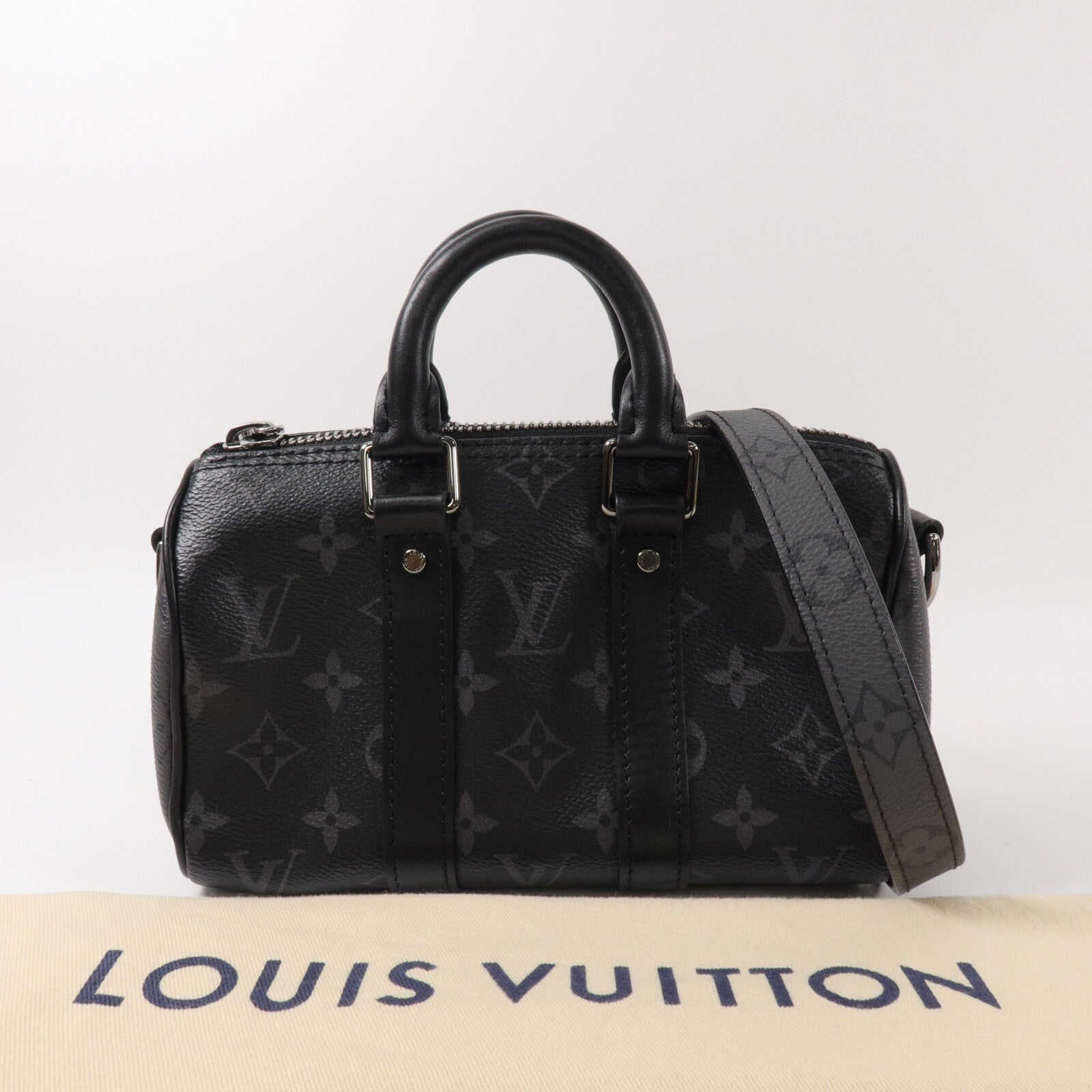 LOUIS VUITTON Monogram Eclipse Keepall XS手挽肩背兩用袋