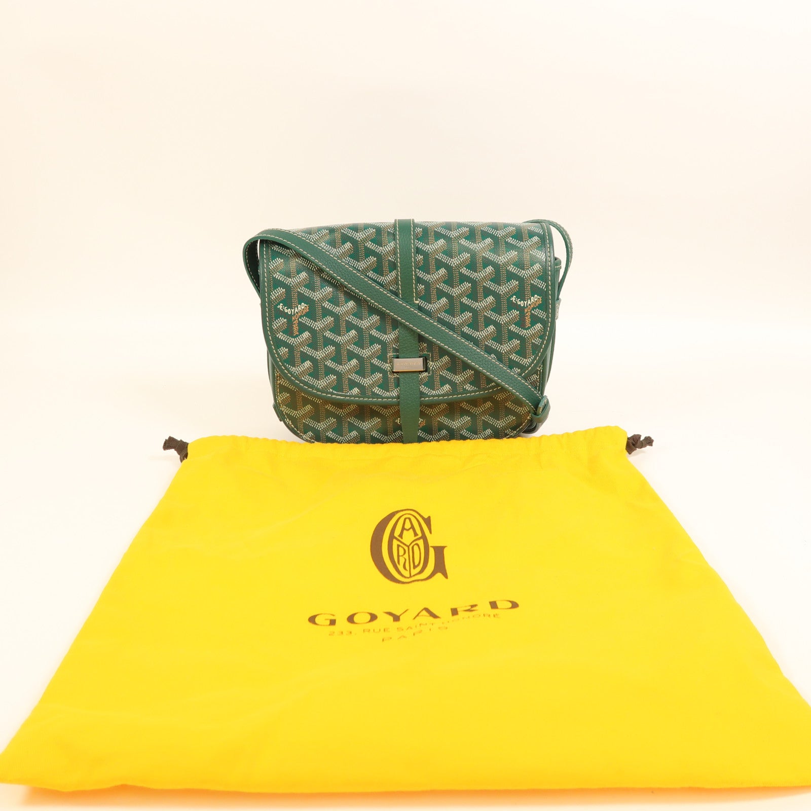 GOYARD 塗層帆布Belvedere PM銀扣肩背袋