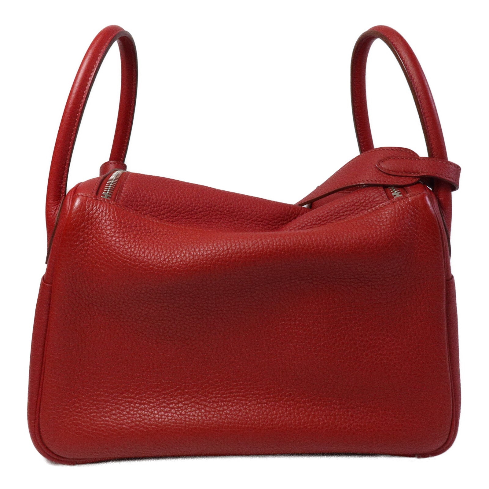 HERMES Clemence皮革Lindy 30手挽肩背兩用袋Rouge Garance