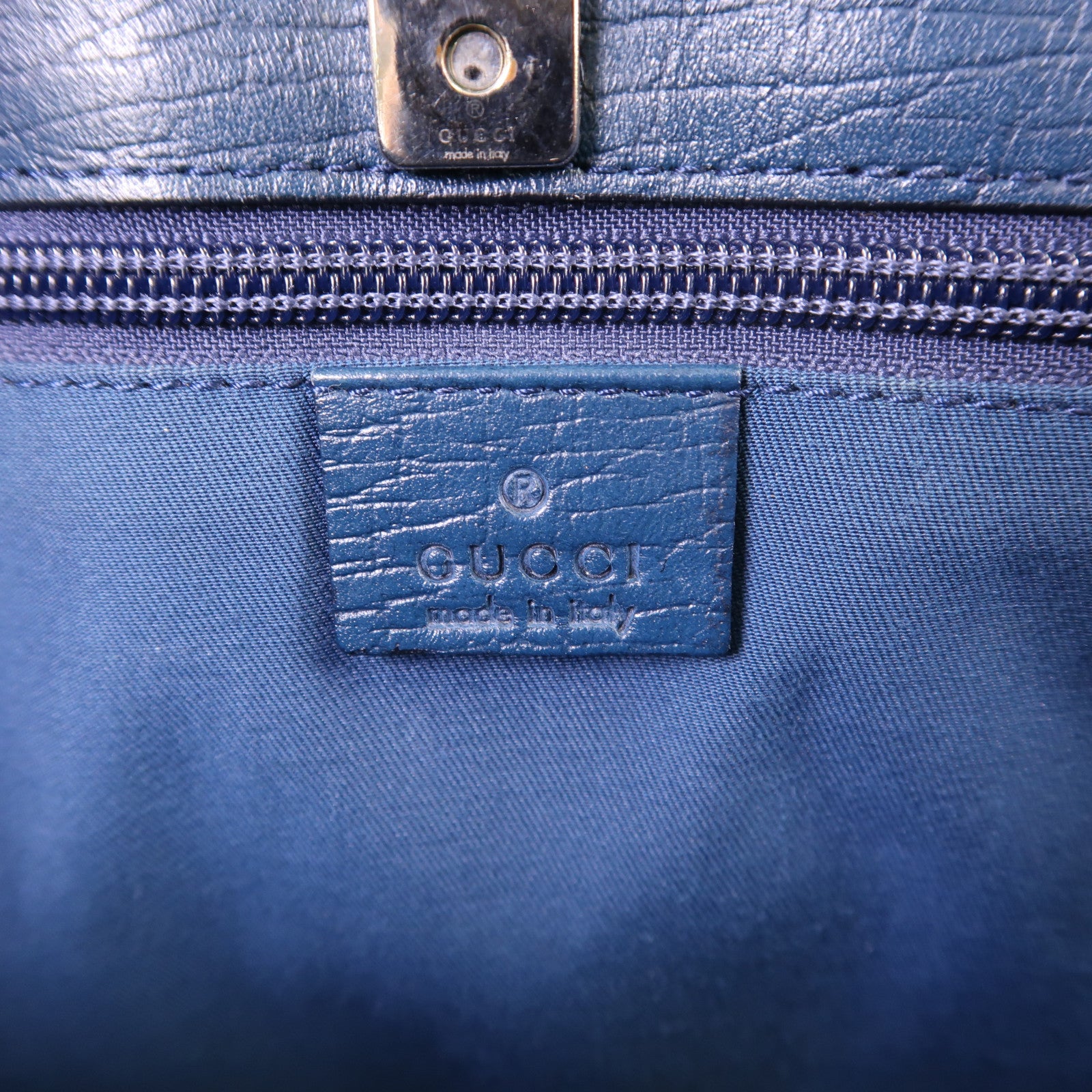 GUCCI 塗層帆布Tote Bag銀扣肩背袋