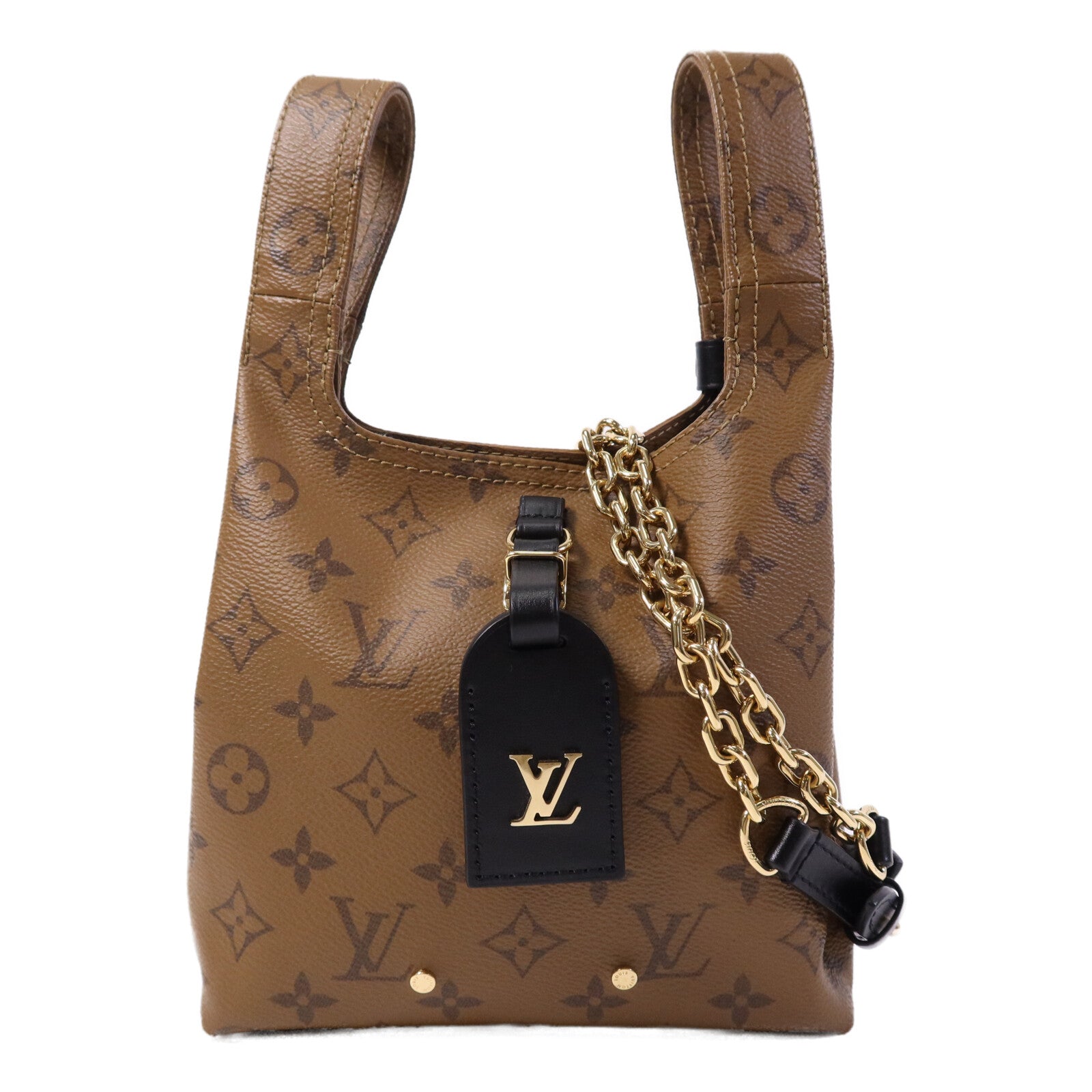 LOUIS VUITTON Monogram Reverse Atlantis BB金扣手挽肩背兩用袋