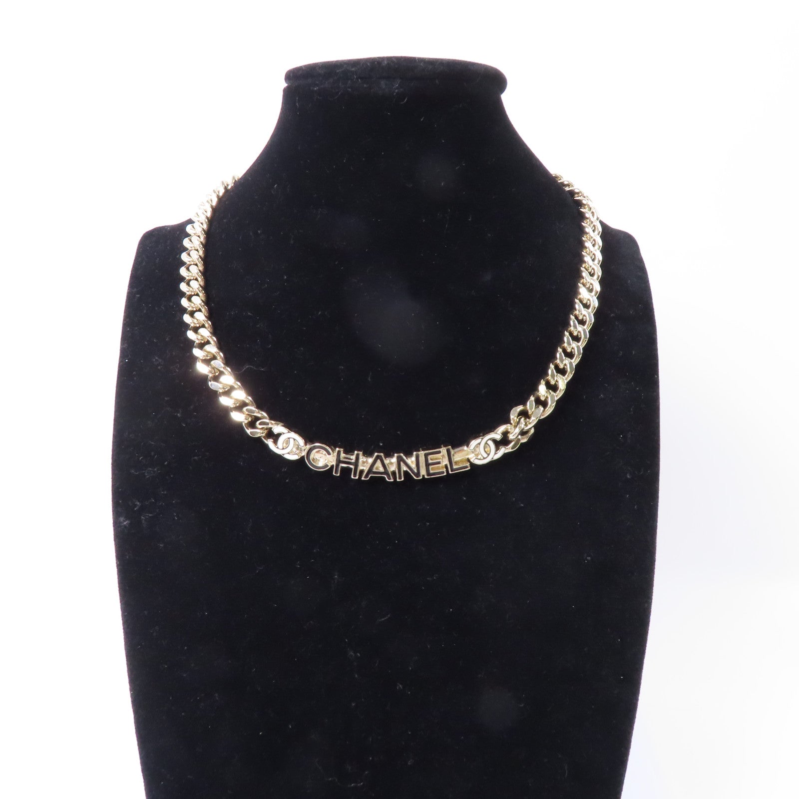 CHANEL 金屬Necklace項鍊黑色/金色