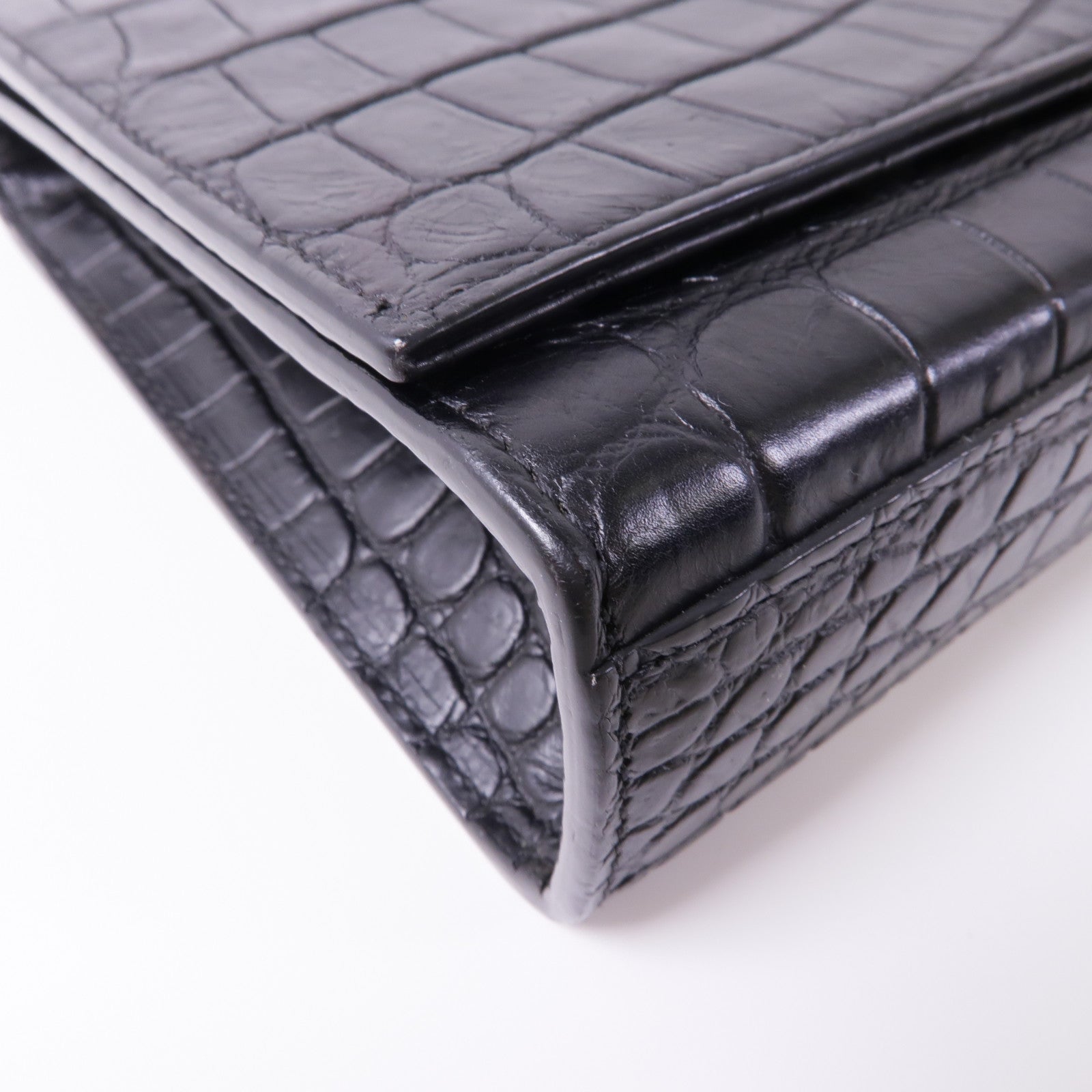 SAINT LAURENT 牛皮皮革Shoulder Bag銀扣鏈帶肩背袋