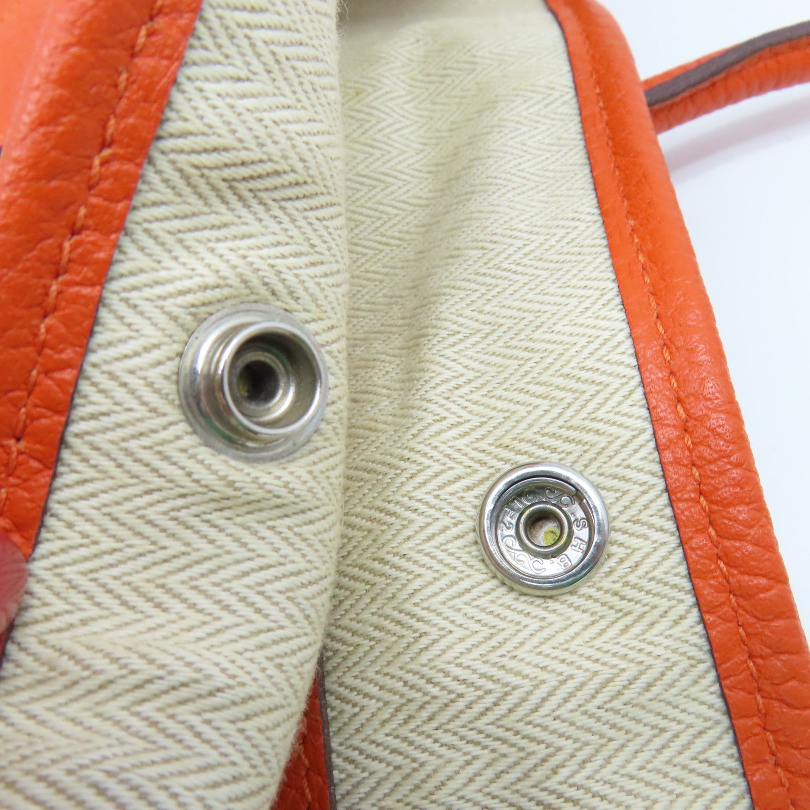 HERMES 【激減優惠】Negonda皮革Garden Party PM Tote Bag銀扣手挽袋Orange橙色