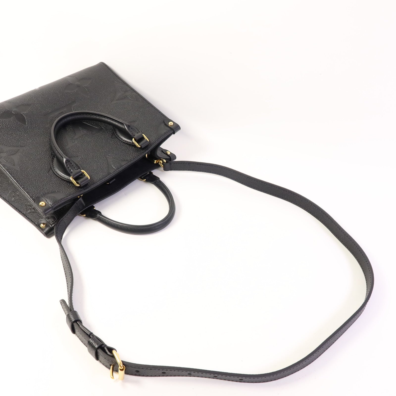 LOUIS VUITTON Monogram Emprenite On The Go PM金扣手挽肩背兩用袋