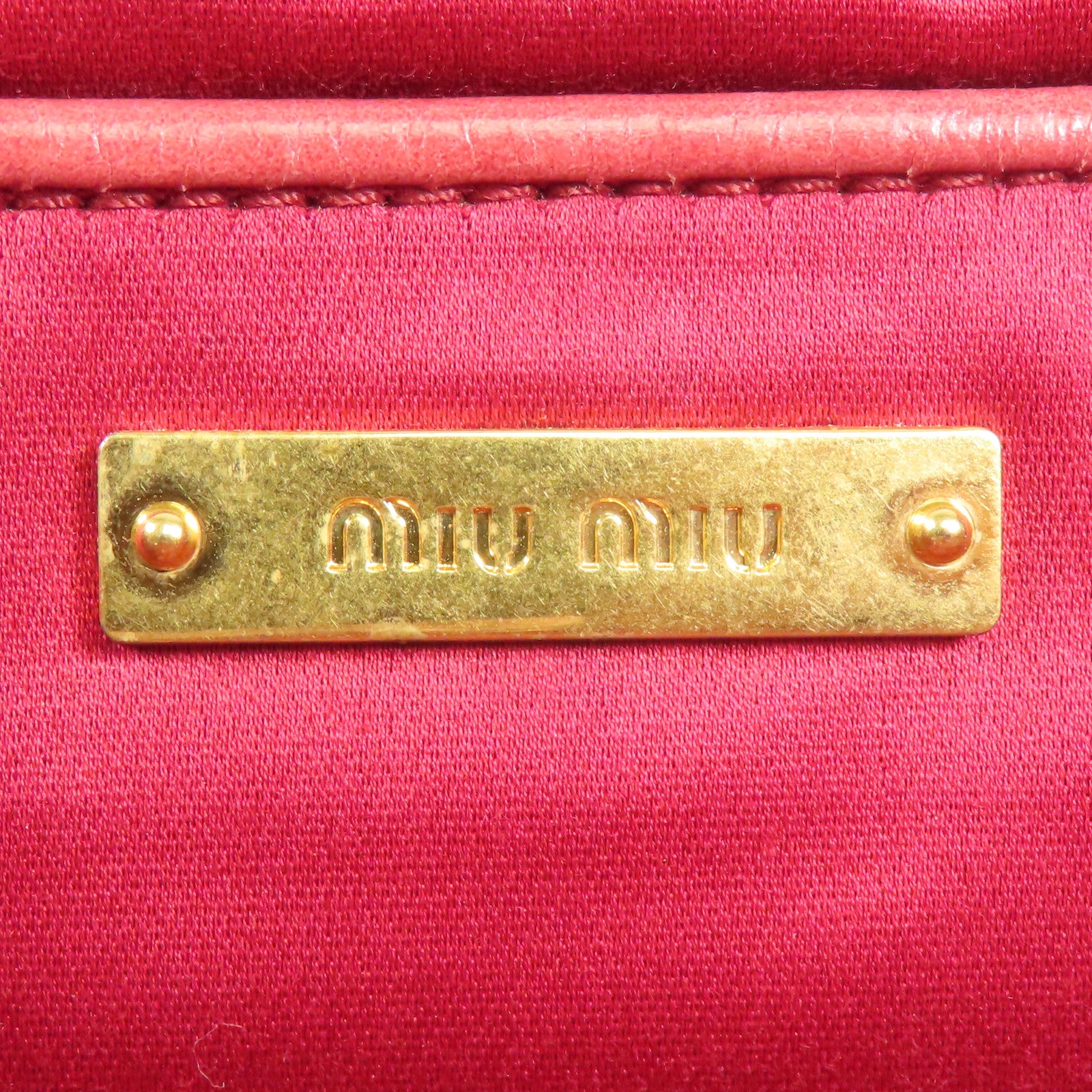 Miu Miu 牛皮皮革2 Way Shoulder金扣手挽肩背兩用袋
