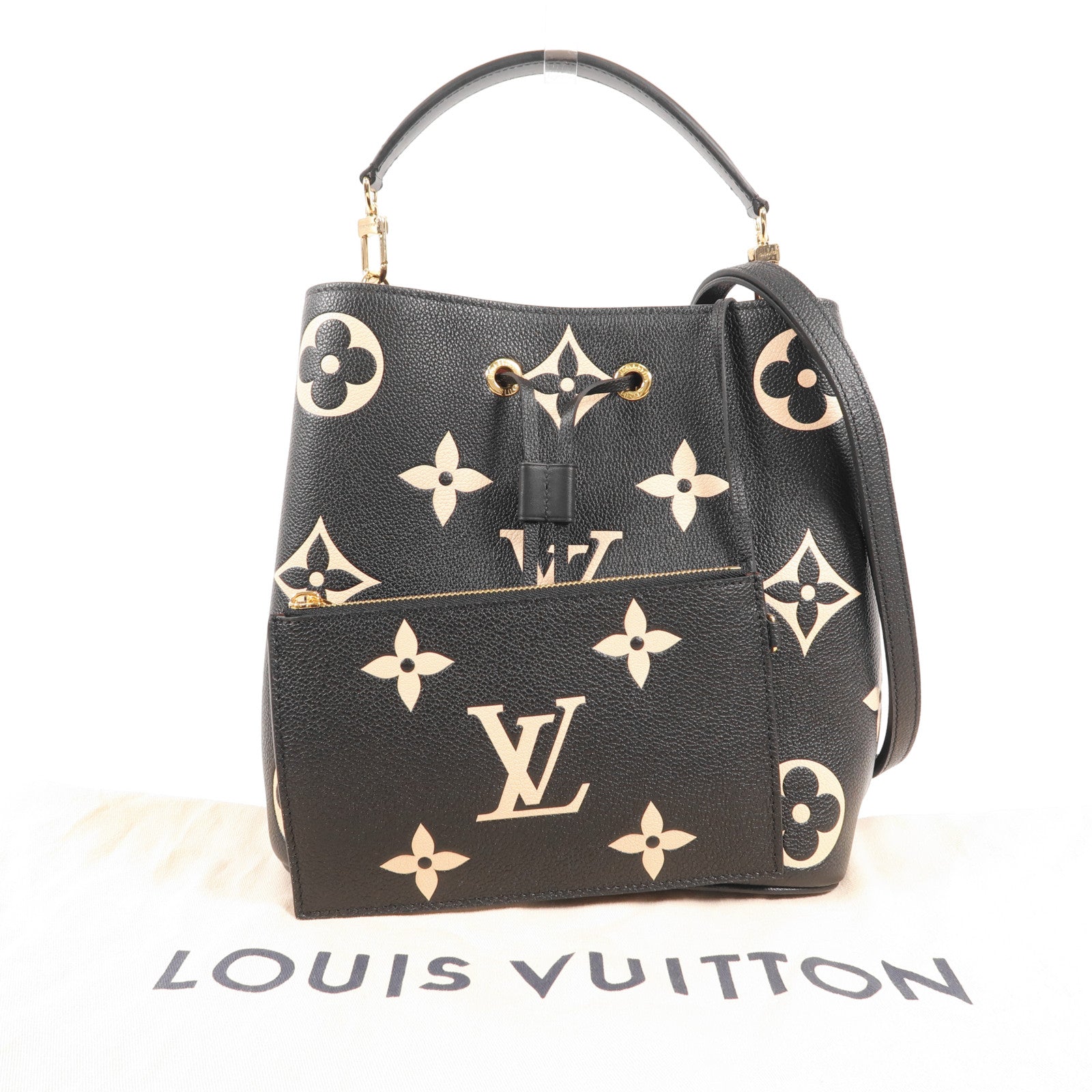 LOUIS VUITTON Monogram Empreinte Bicolor Neo Noe MM金扣手挽肩背兩用袋