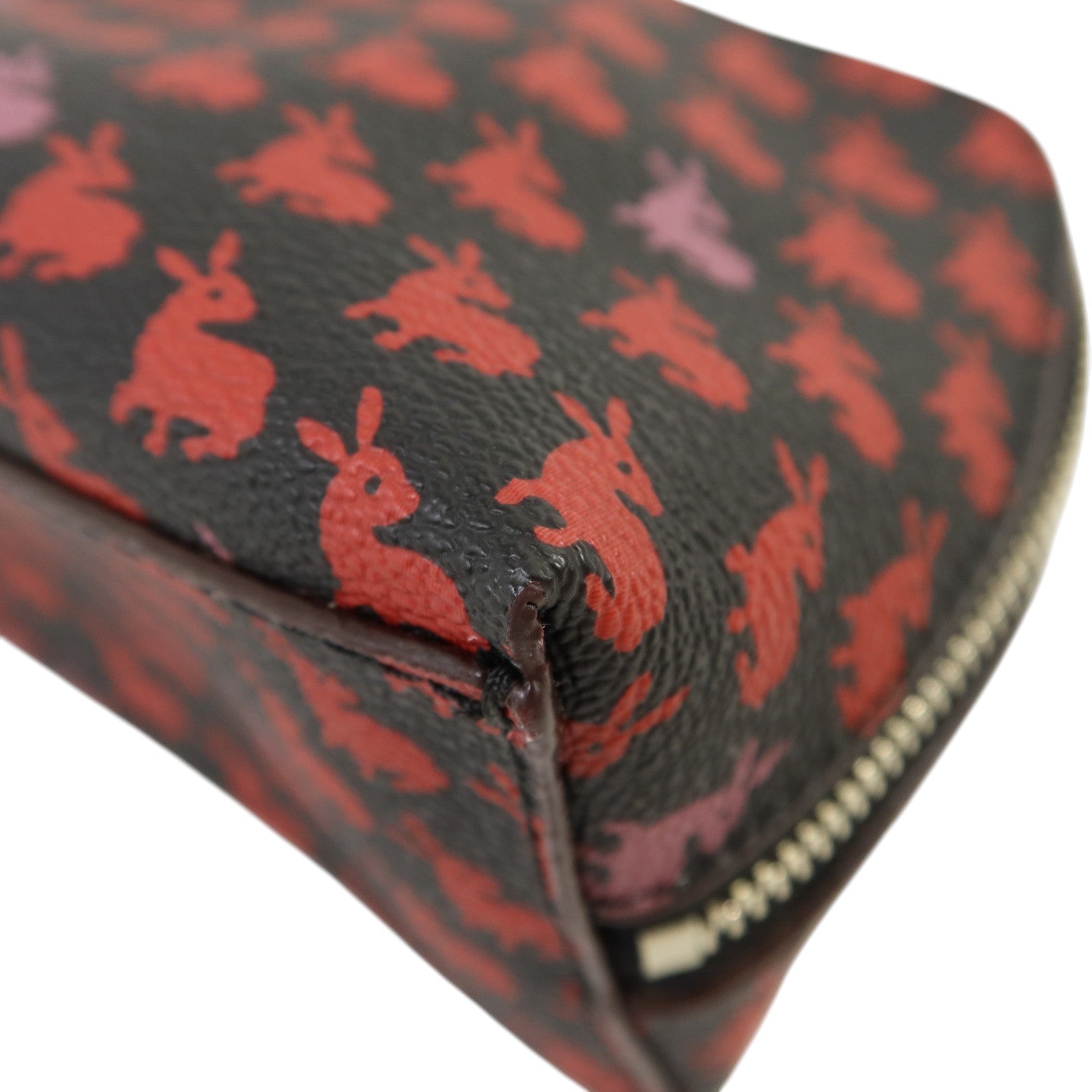 COACH 塗層帆布Bummy Print Case銀扣手拿包