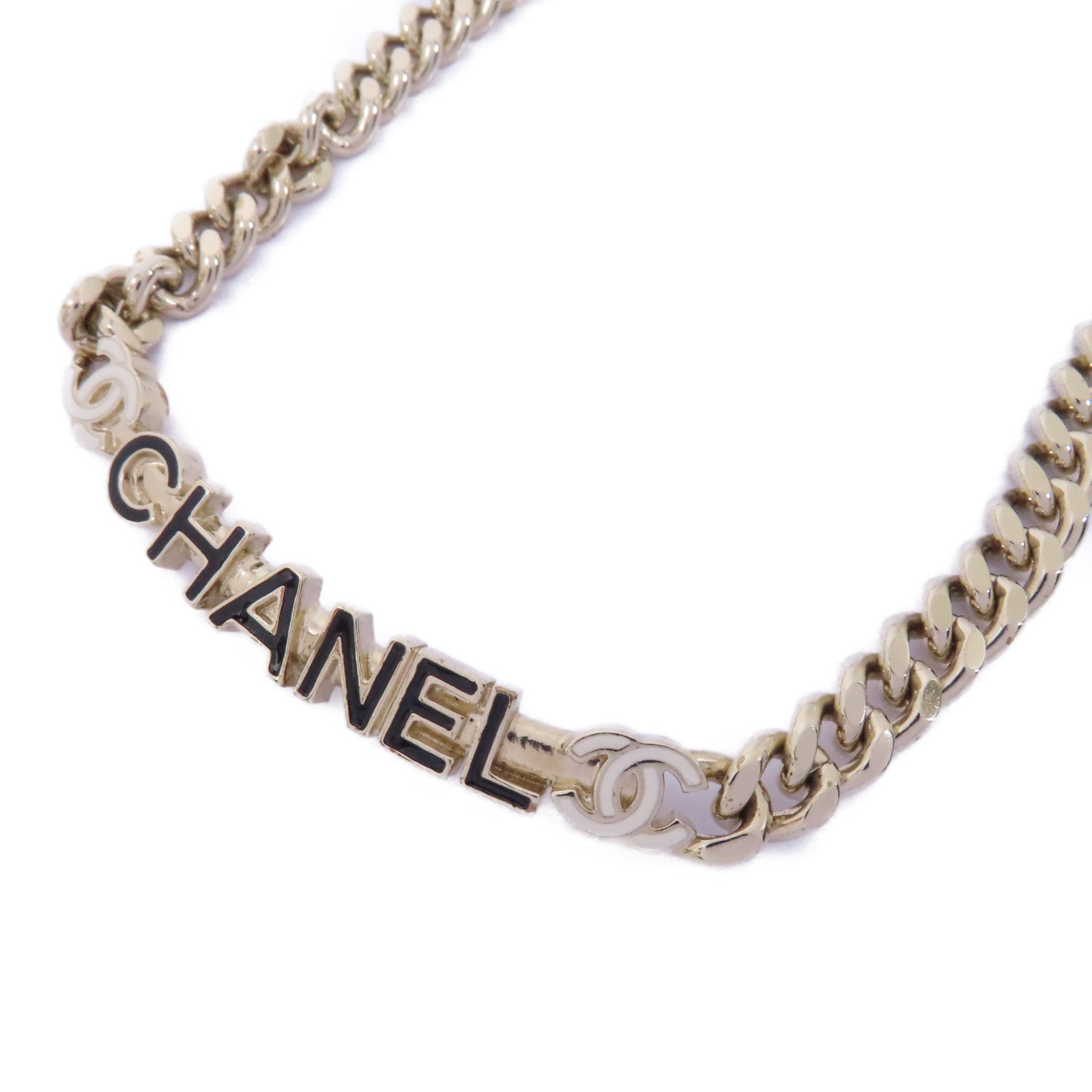 CHANEL 金屬Necklace項鍊黑色/金色