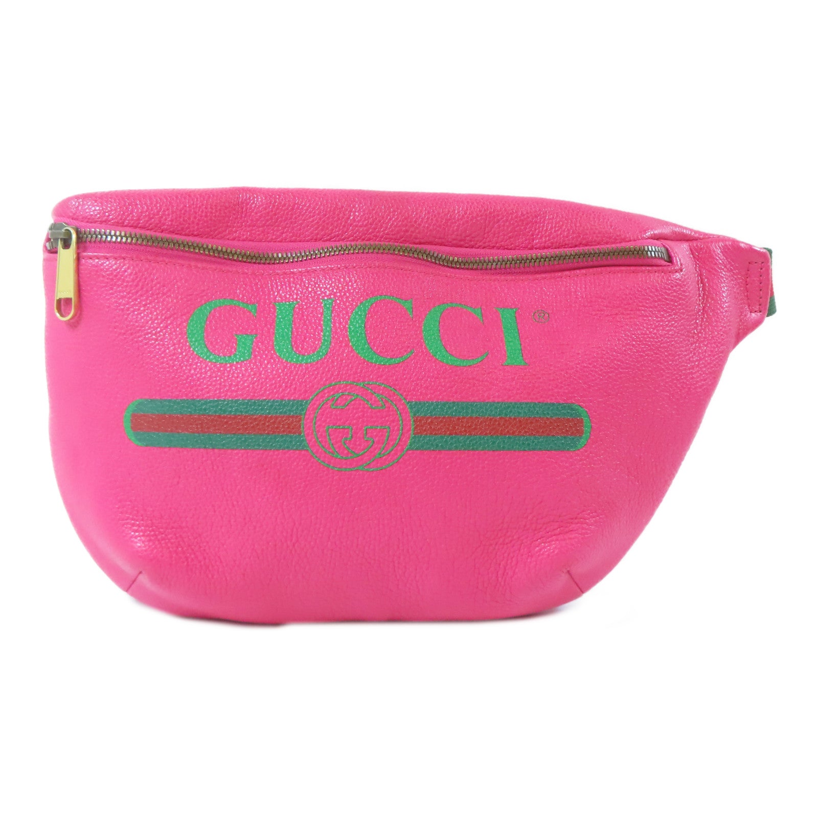 GUCCI 【激減優惠】皮革Waist Bag金扣腰包粉紅色