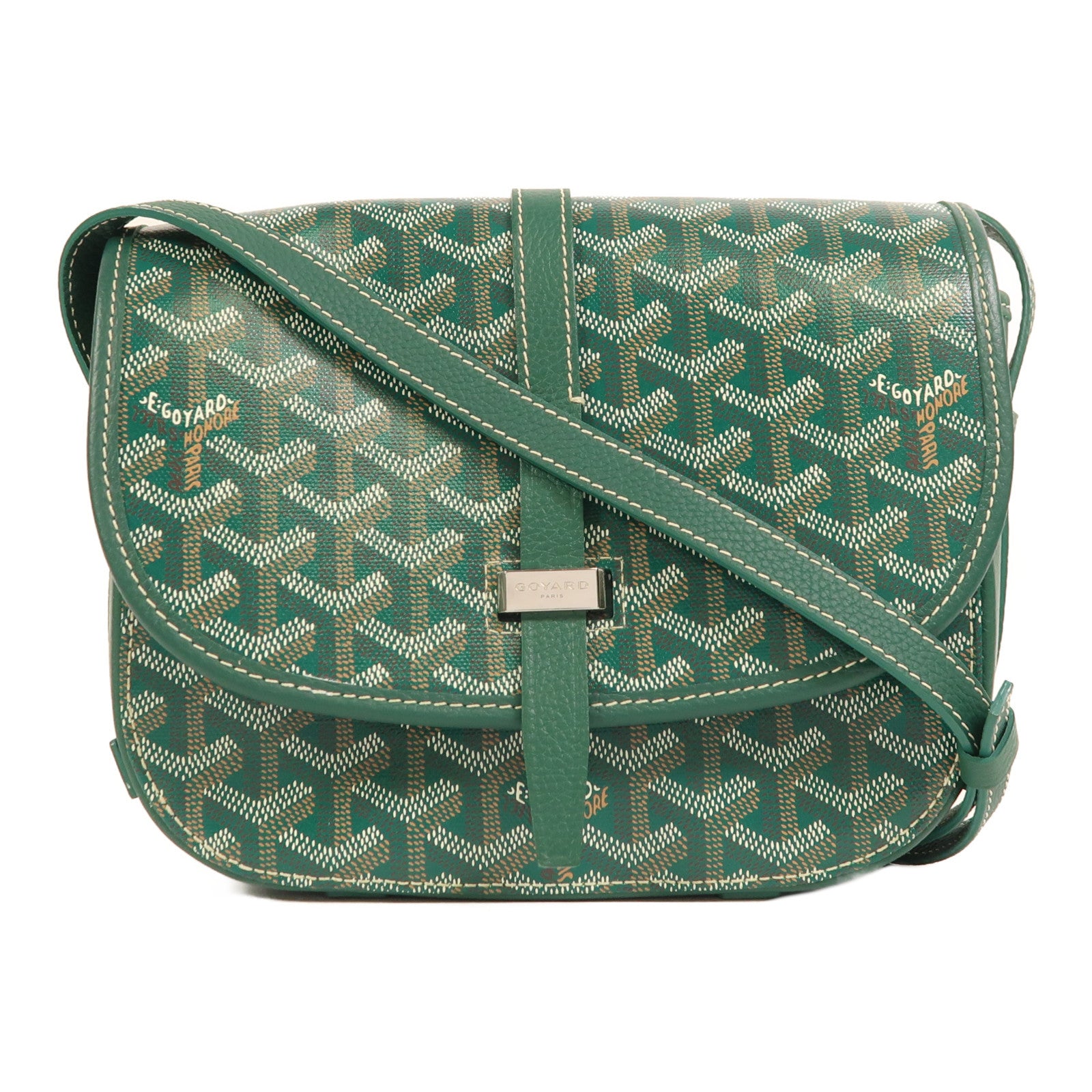 GOYARD 塗層帆布Belvedere PM銀扣肩背袋