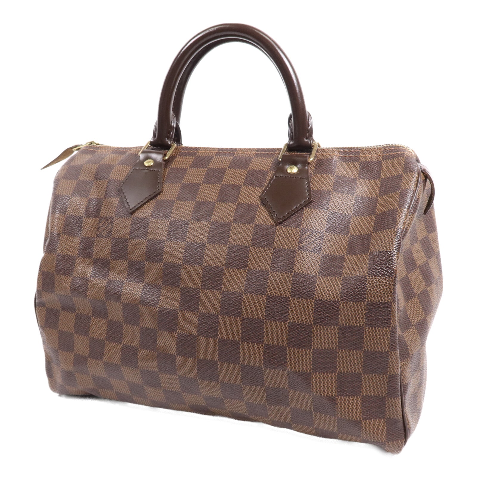 LOUIS VUITTON Damier Speedy 30金扣手挽袋