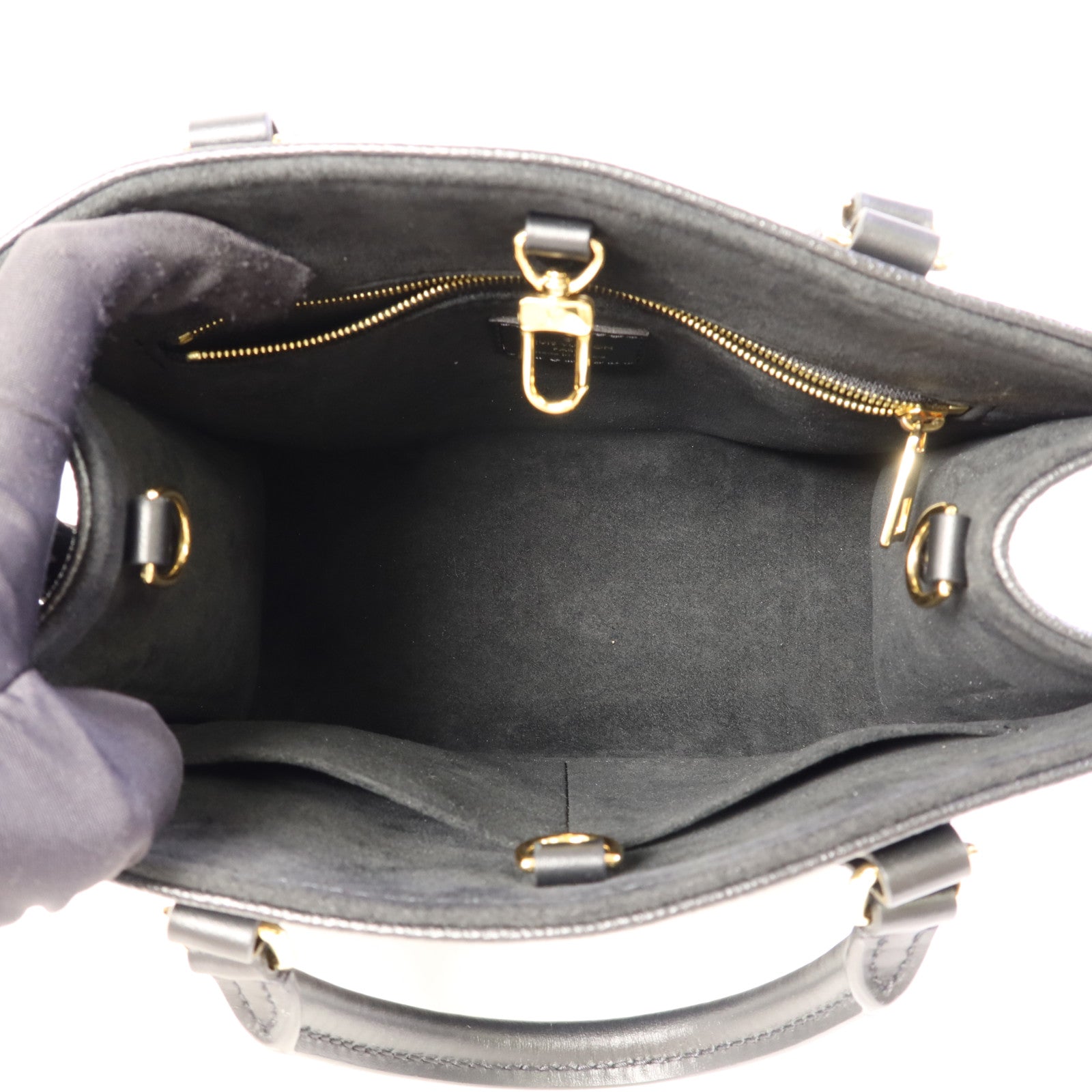 LOUIS VUITTON Monogram Emprenite On The Go PM金扣手挽肩背兩用袋