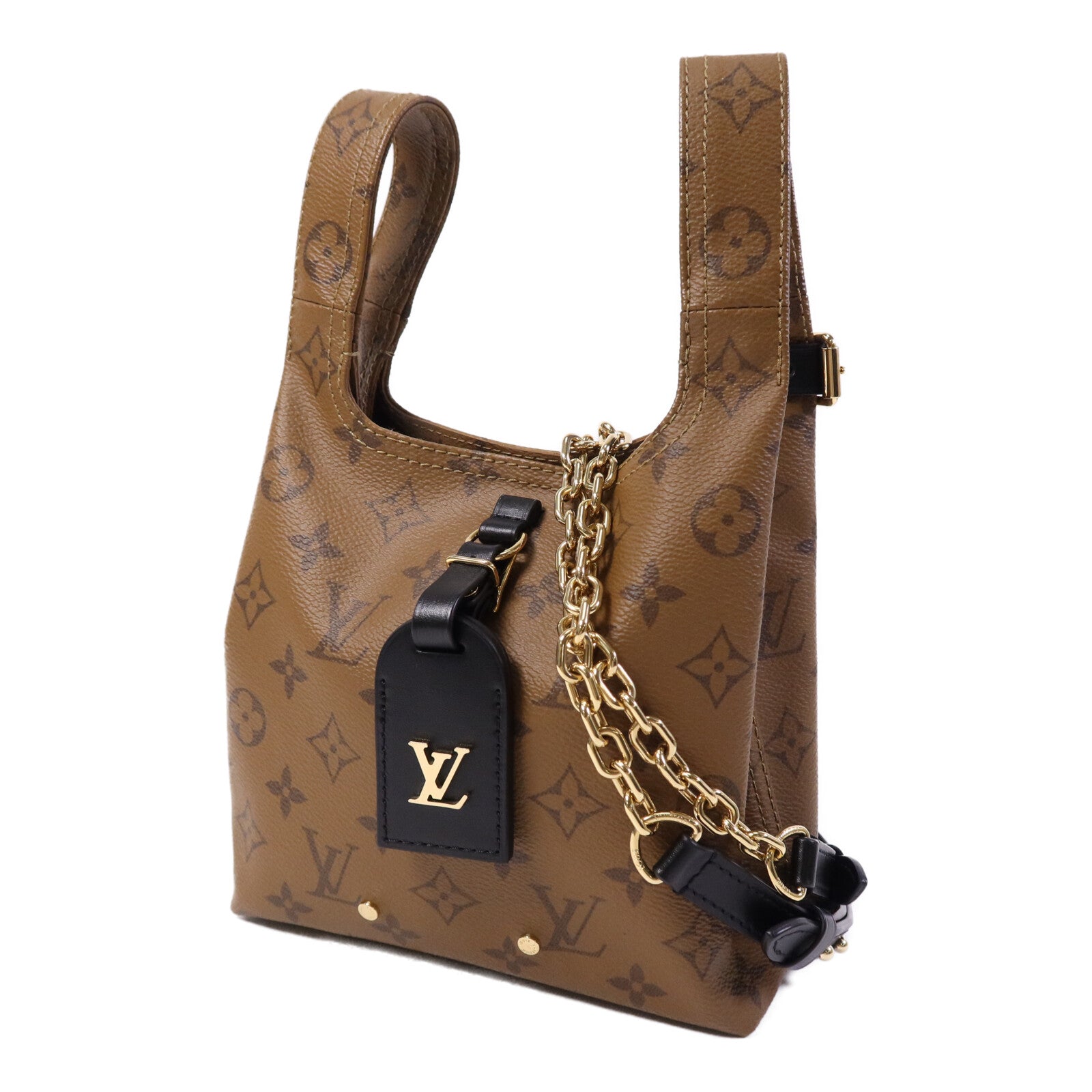 LOUIS VUITTON Monogram Reverse Atlantis BB金扣手挽肩背兩用袋