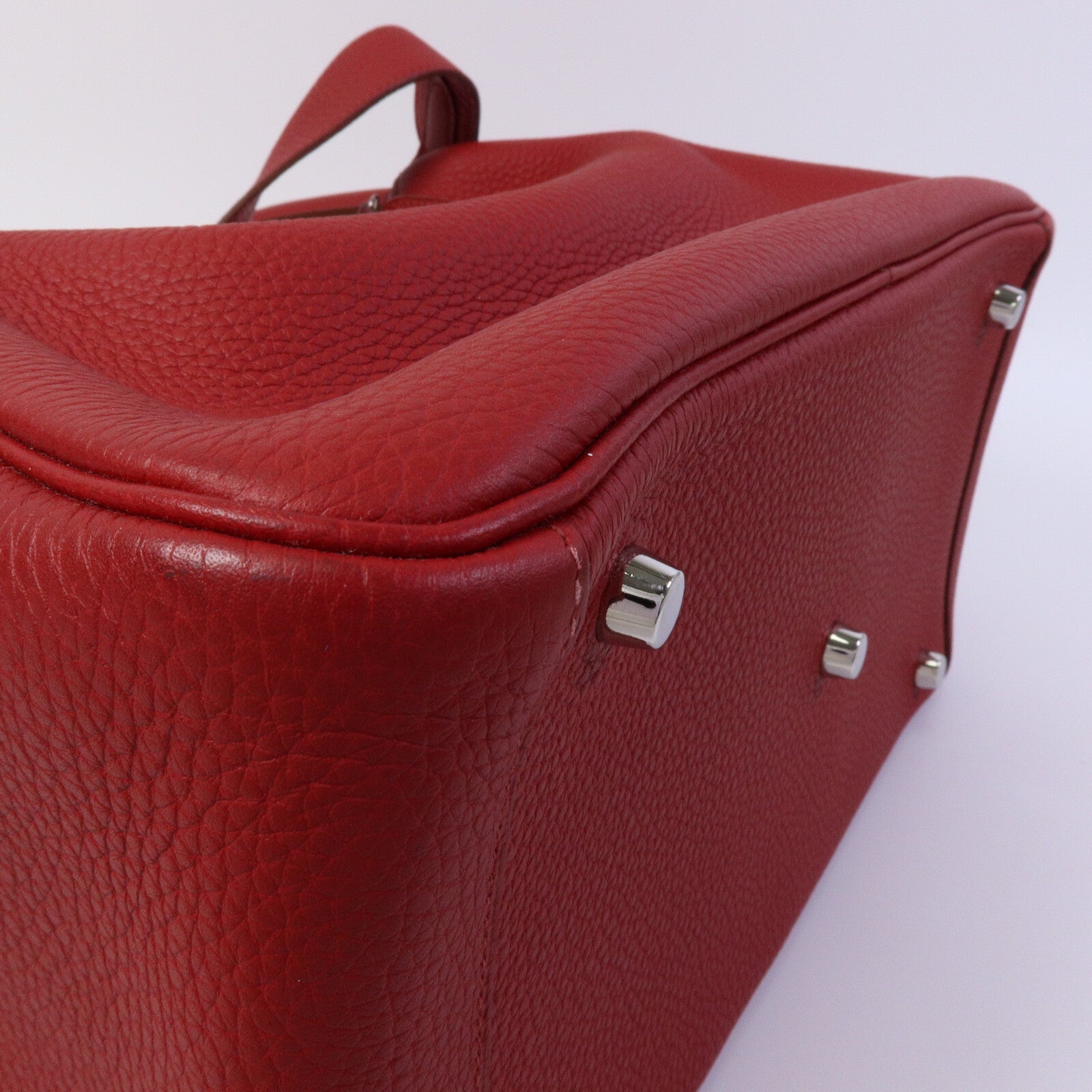 HERMES Clemence皮革Lindy 30手挽肩背兩用袋Rouge Garance