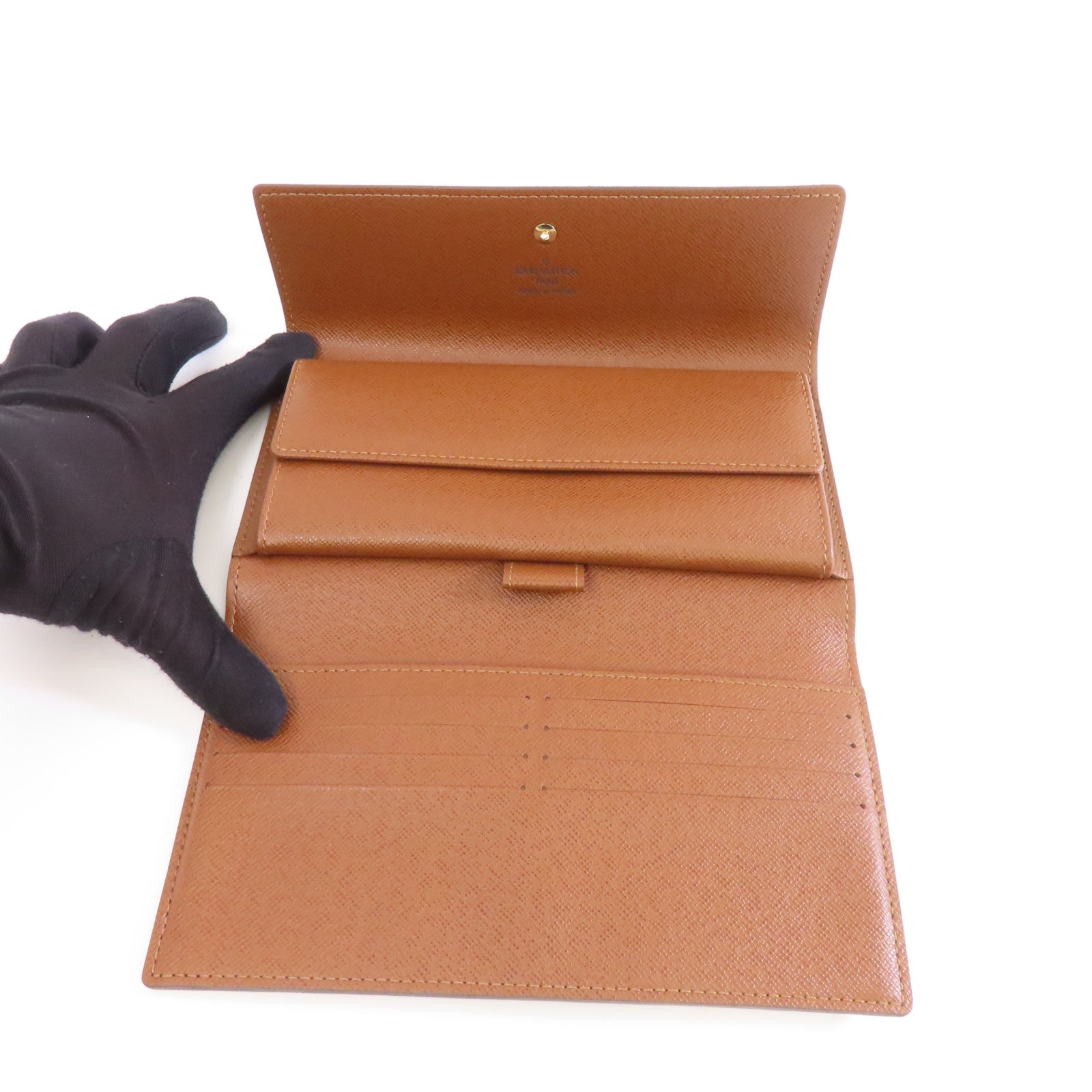LOUIS VUITTON Monogram Portefeuille International金扣長錢包啡色