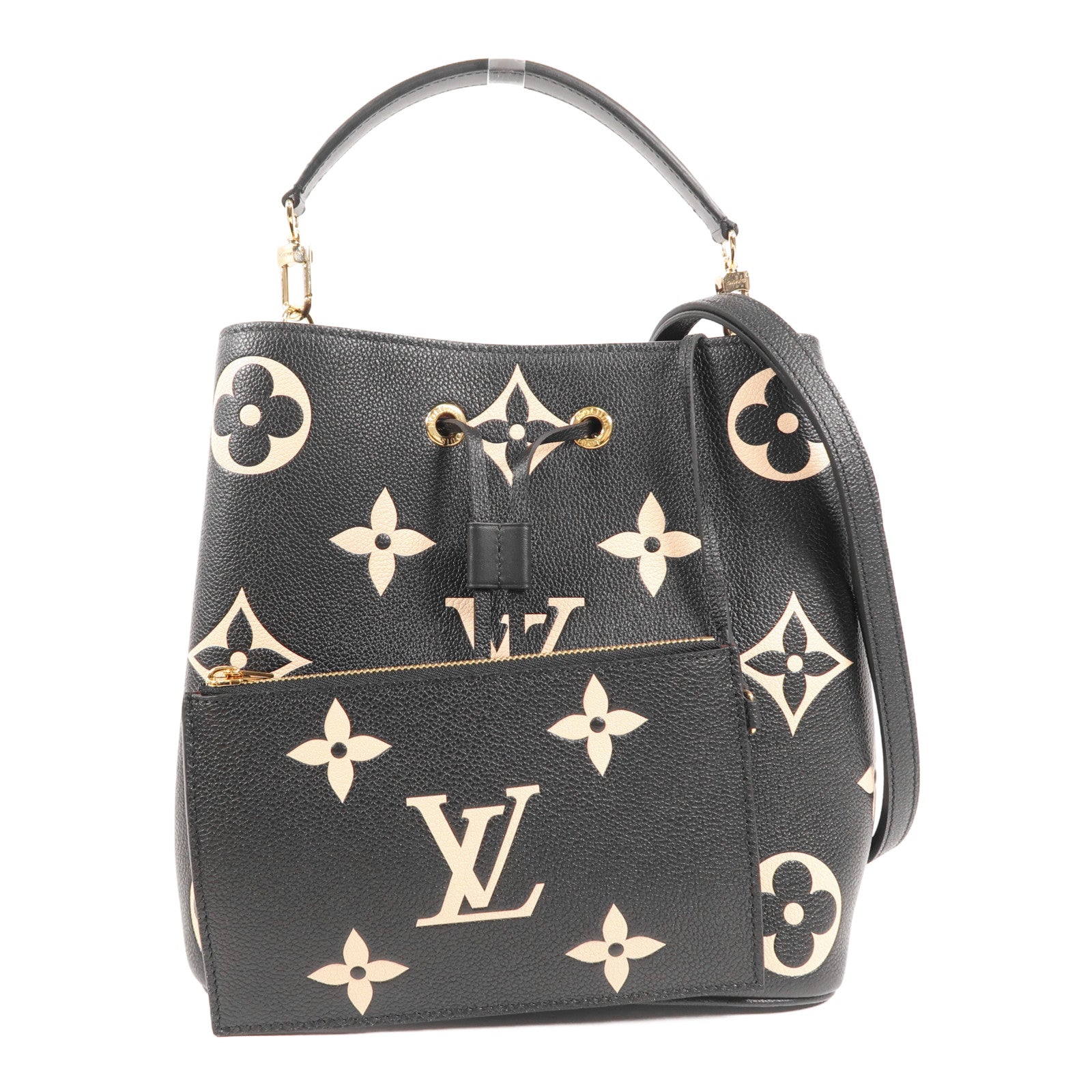 LOUIS VUITTON Monogram Empreinte Bicolor Neo Noe MM金扣手挽肩背兩用袋