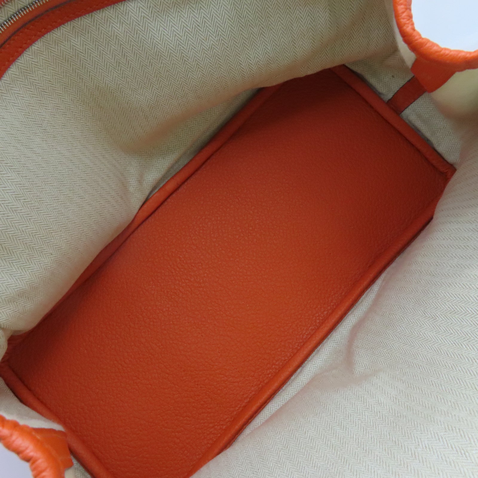 HERMES 【激減優惠】Negonda皮革Garden Party PM Tote Bag銀扣手挽袋Orange橙色