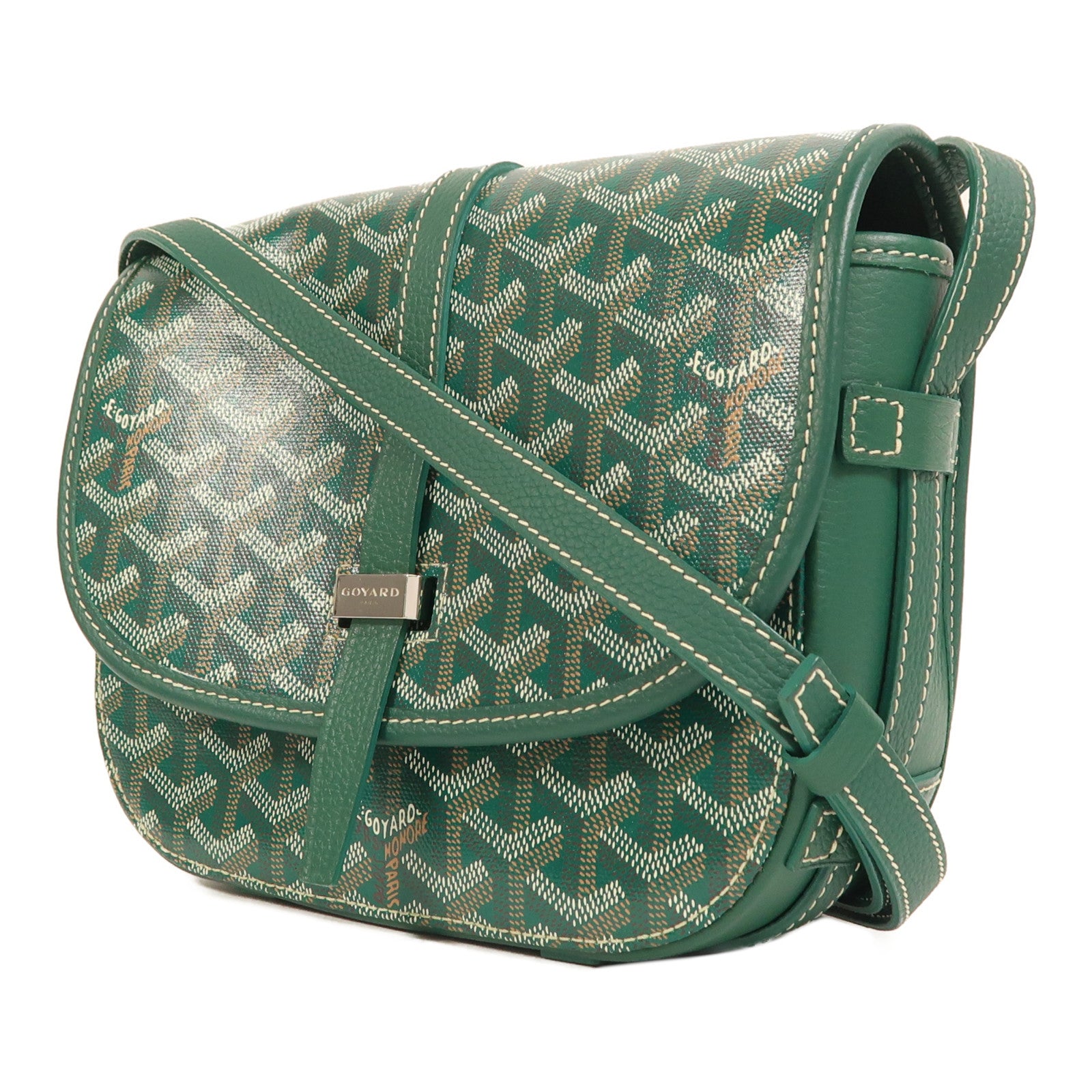 GOYARD 塗層帆布Belvedere PM銀扣肩背袋