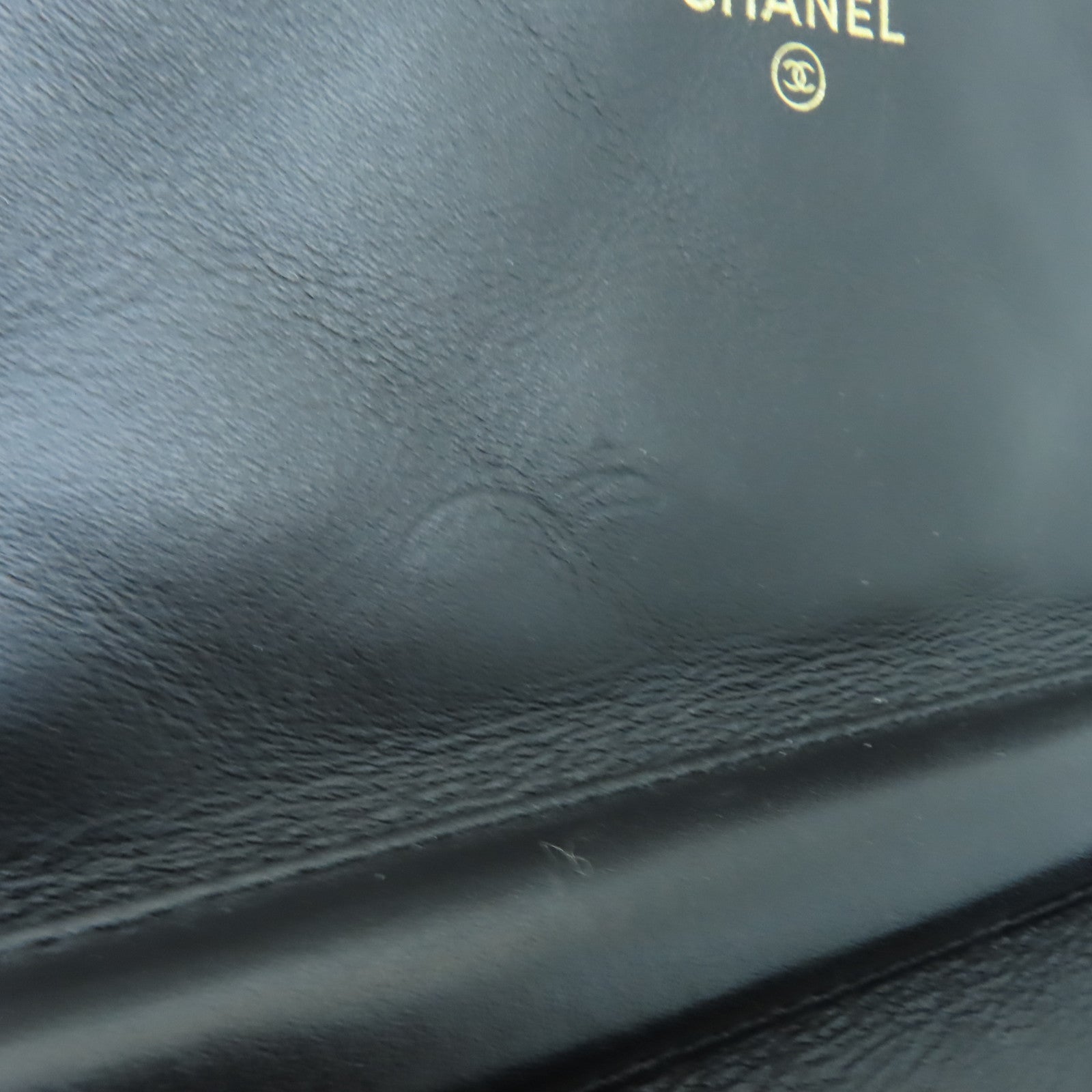 CHANEL 菱格牛皮皮革Chain Shoulder Bag金扣鏈帶肩背袋黒色