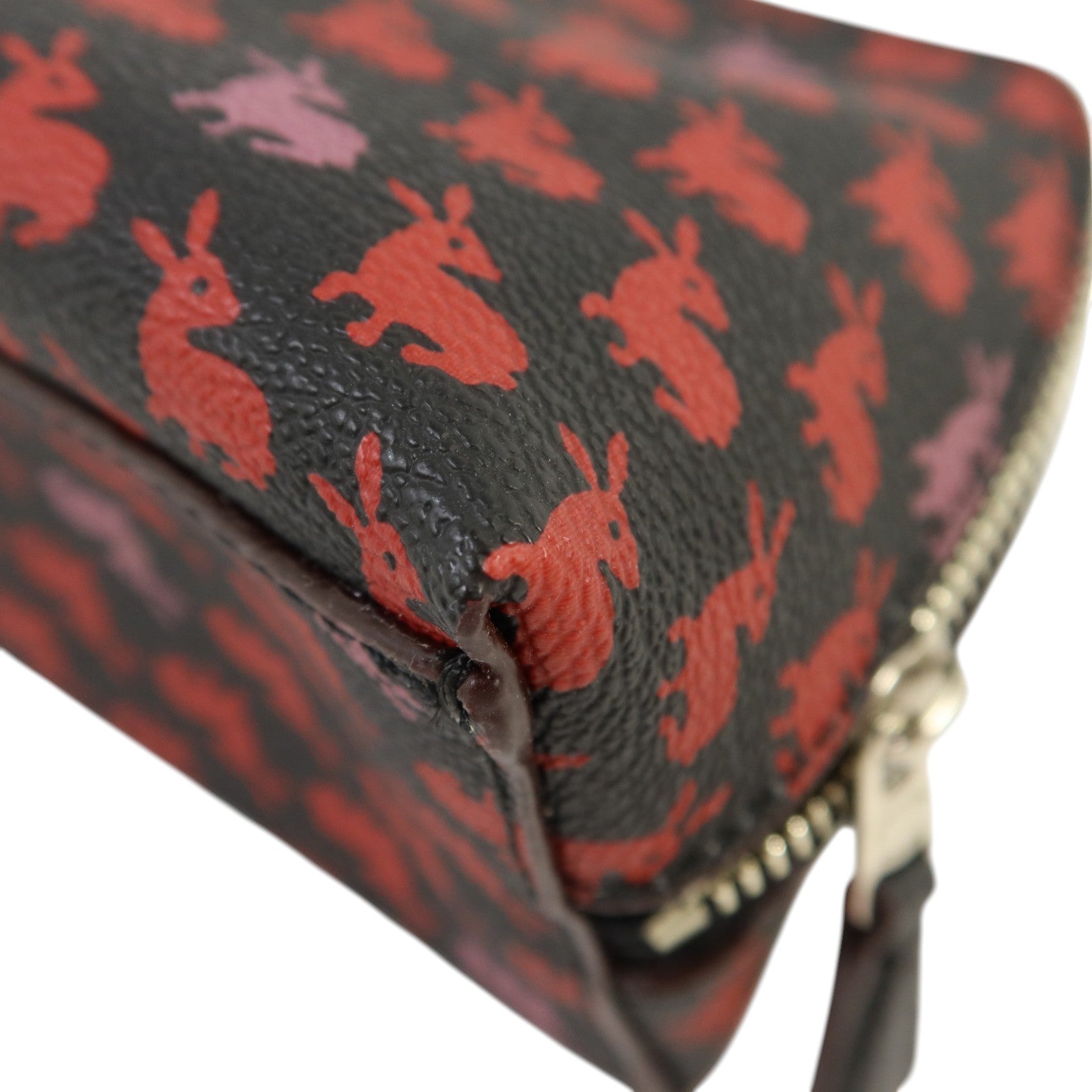 COACH 塗層帆布Bummy Print Case銀扣手拿包