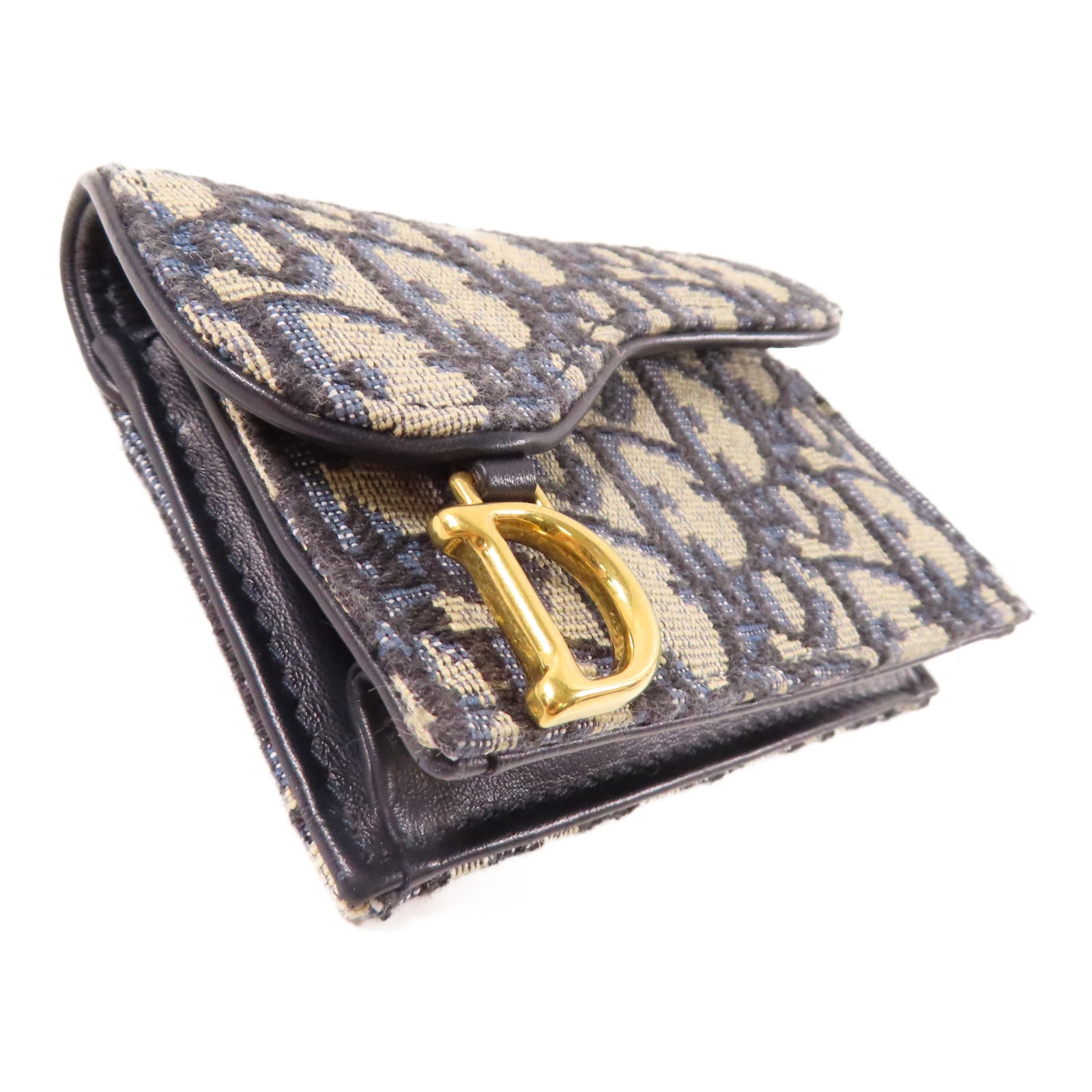 Dior 帆布Card Case金扣卡片套藍色