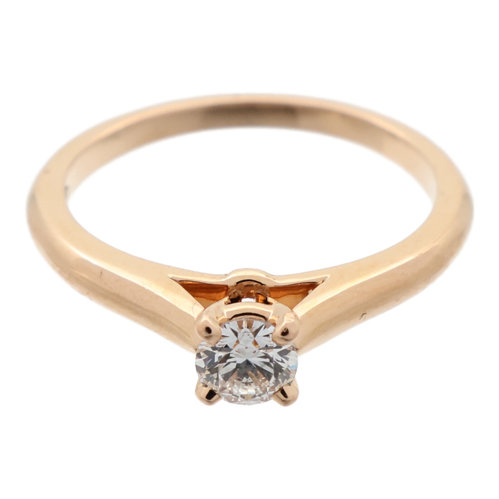 CARTIER 18K玫瑰金Diamond Ring鑽石戒指Cartier#48/US#4.5