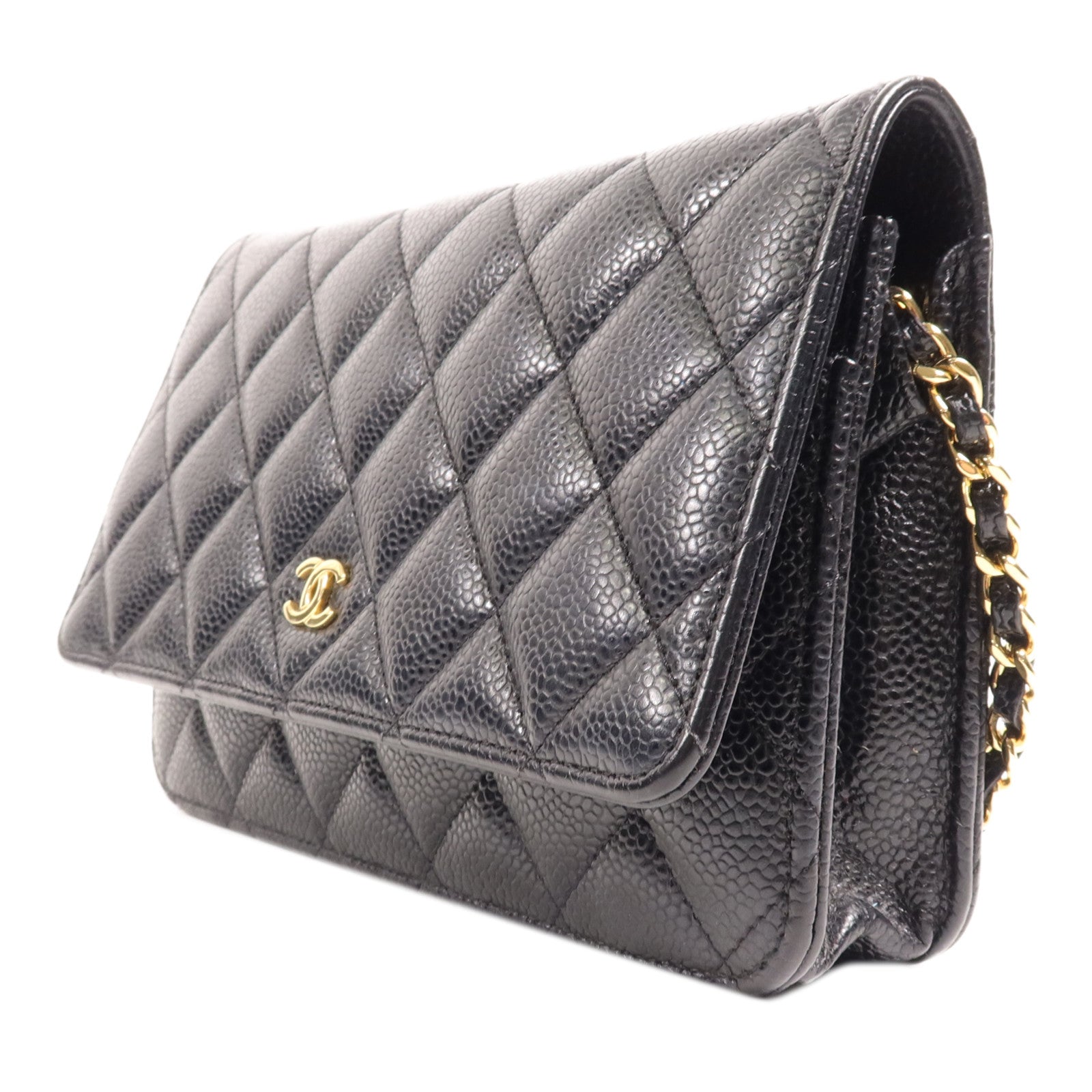 CHANEL 牛皮皮革WOC Wallet On Chain金扣鏈帶肩背袋