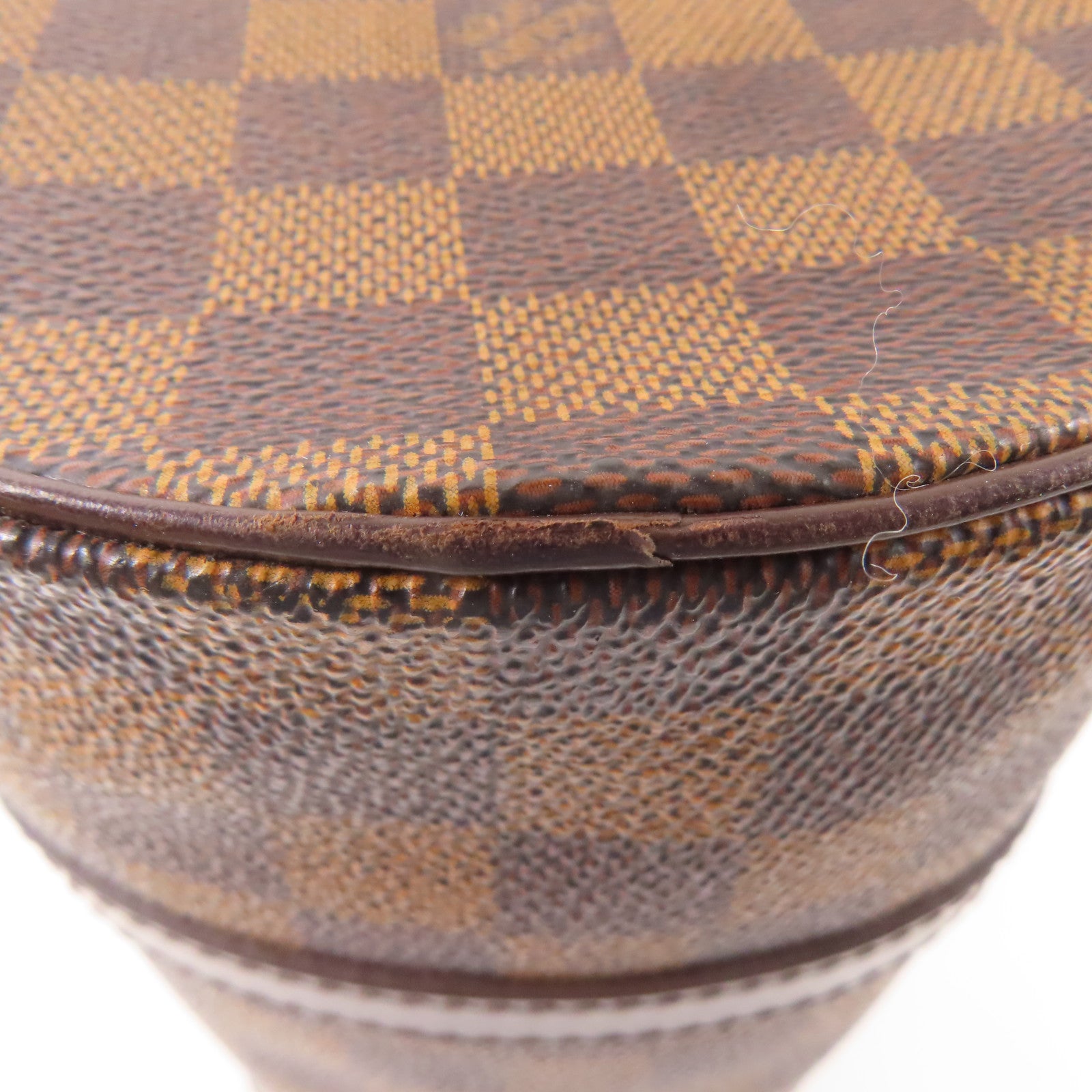 LOUIS VUITTON Damier Papillon PM金扣手挽袋棕色