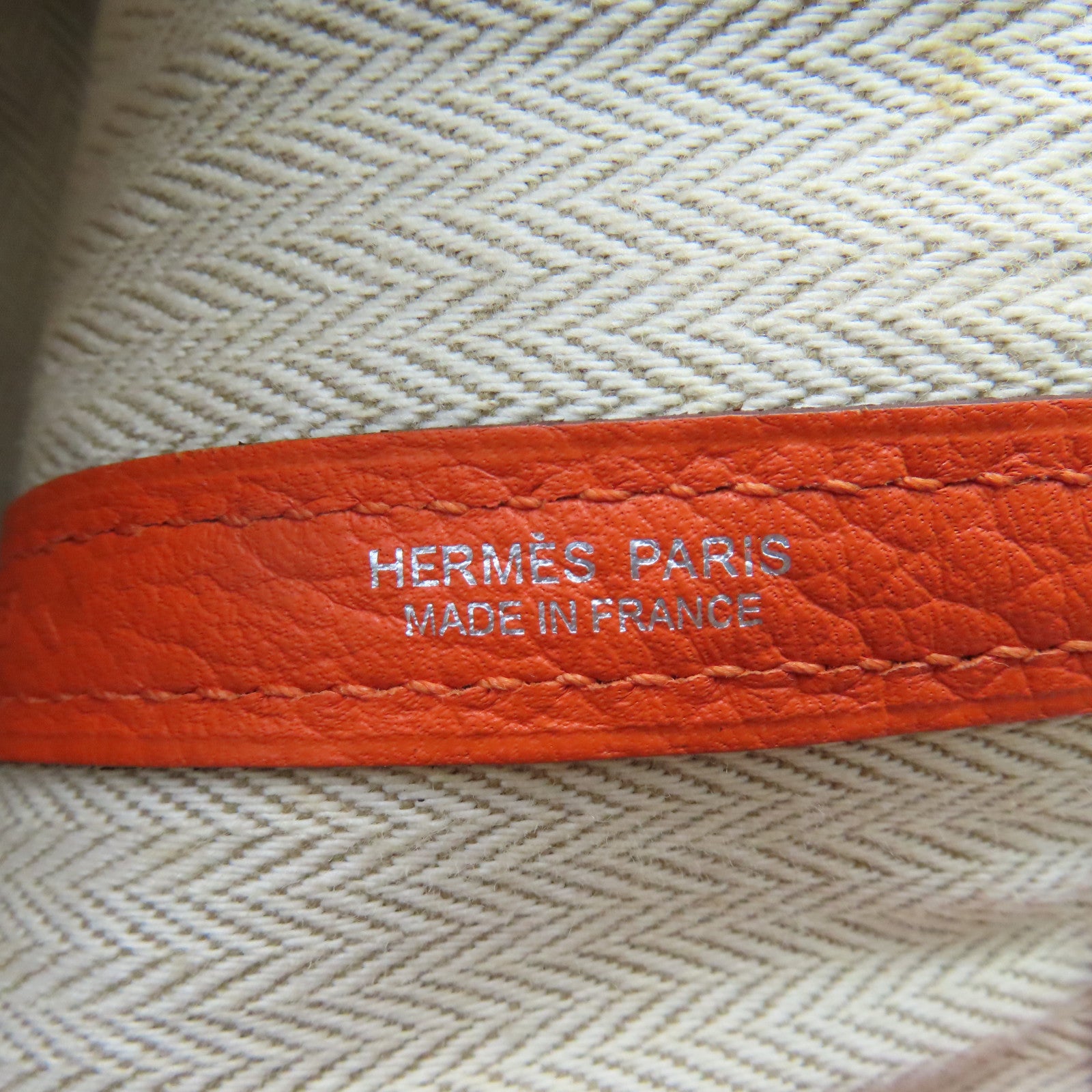 HERMES 【激減優惠】Negonda皮革Garden Party PM Tote Bag銀扣手挽袋Orange橙色
