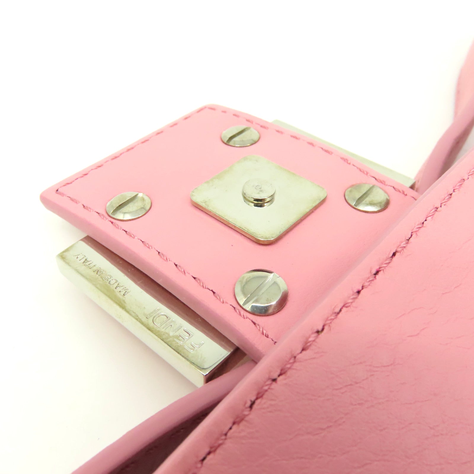 FENDI 牛皮皮革2Way Shoulder Bag手挽肩背兩用袋粉紅色