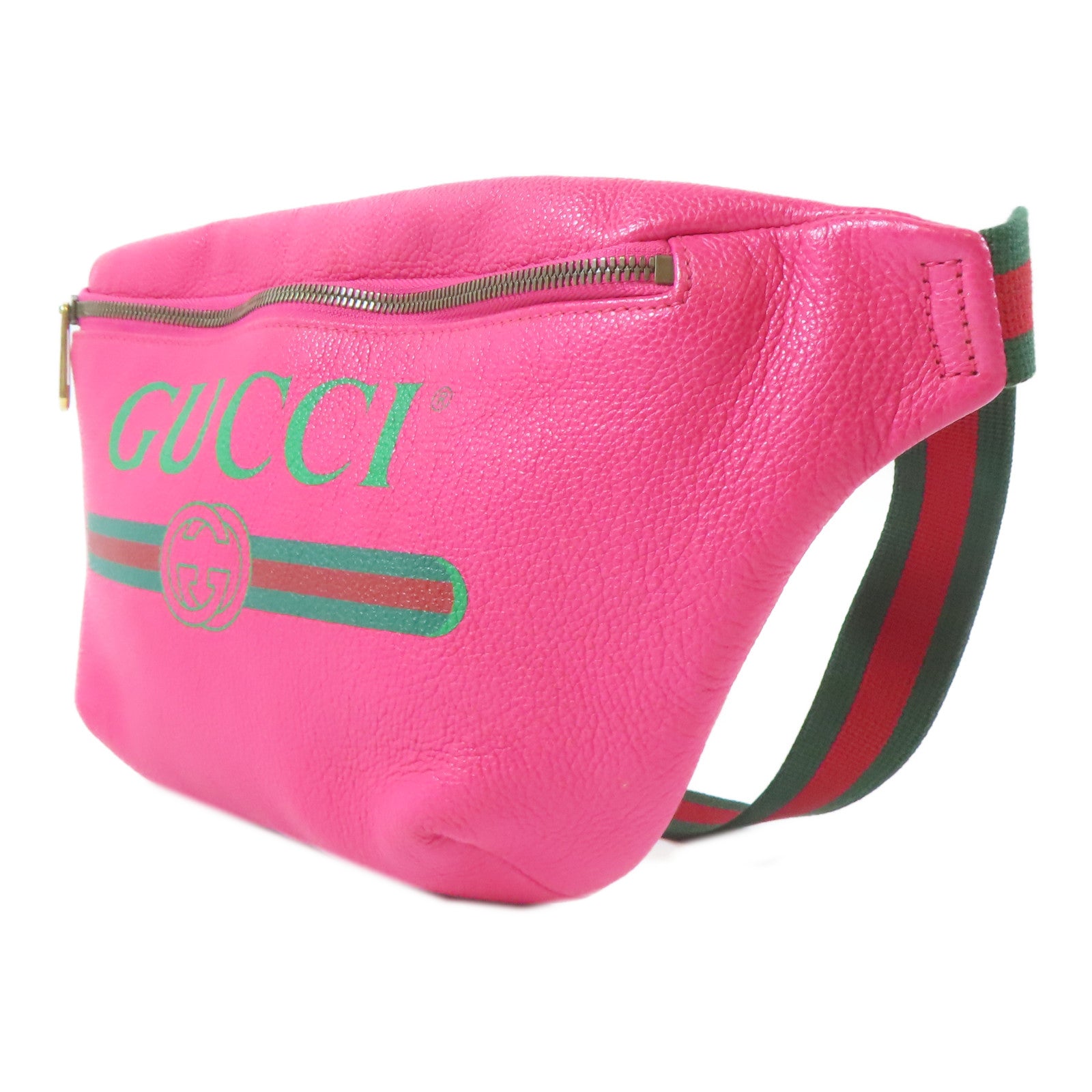 GUCCI 【激減優惠】皮革Waist Bag金扣腰包粉紅色